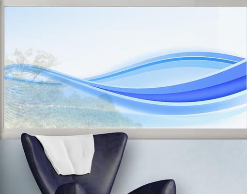 Fensterfolie Blue Waving Composition