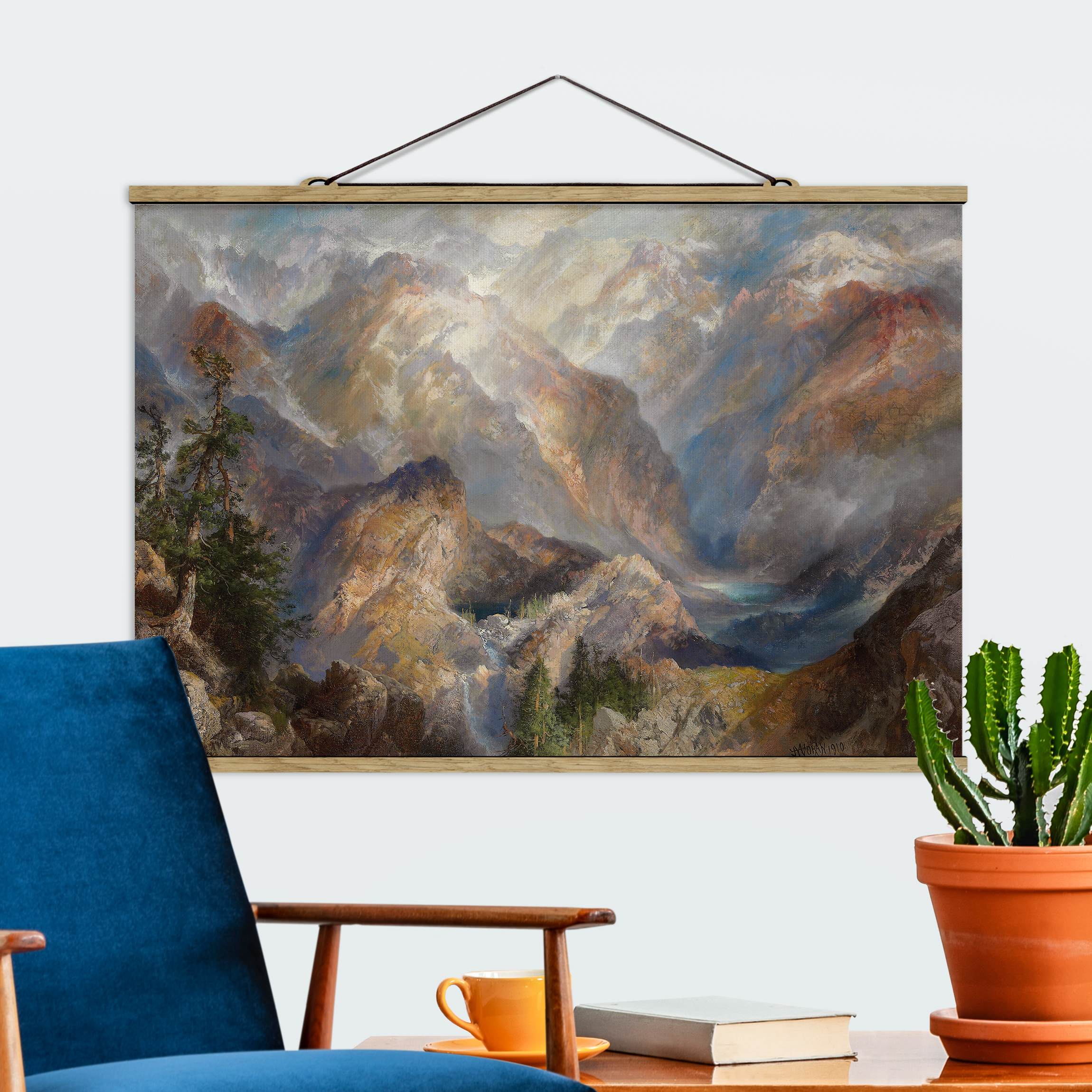 Stoffbild - Querformat Thomas Moran - Morgen in den Sierras