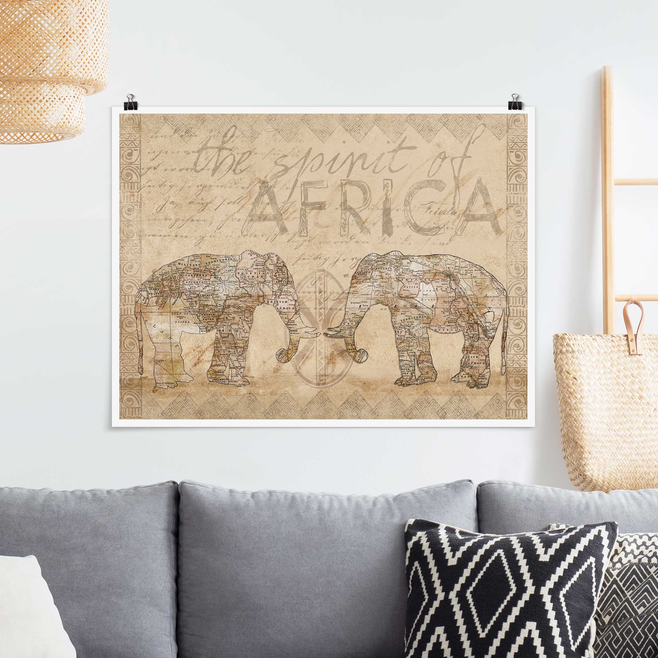 Poster Vintage Collage - Spirit of Africa
