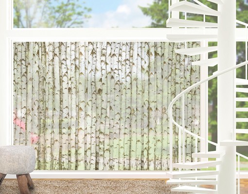 Fensterfolie Birkenwand