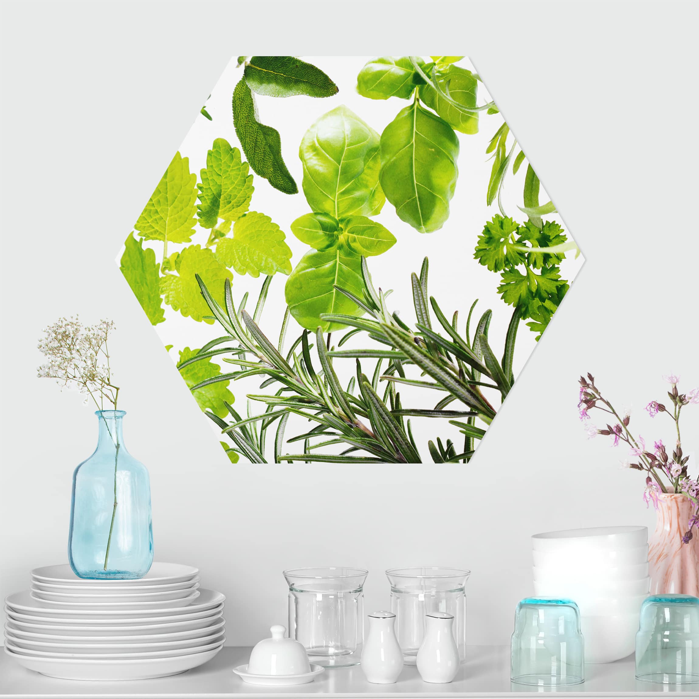 Hexagon-Forexbild Verschiedene Kräuter