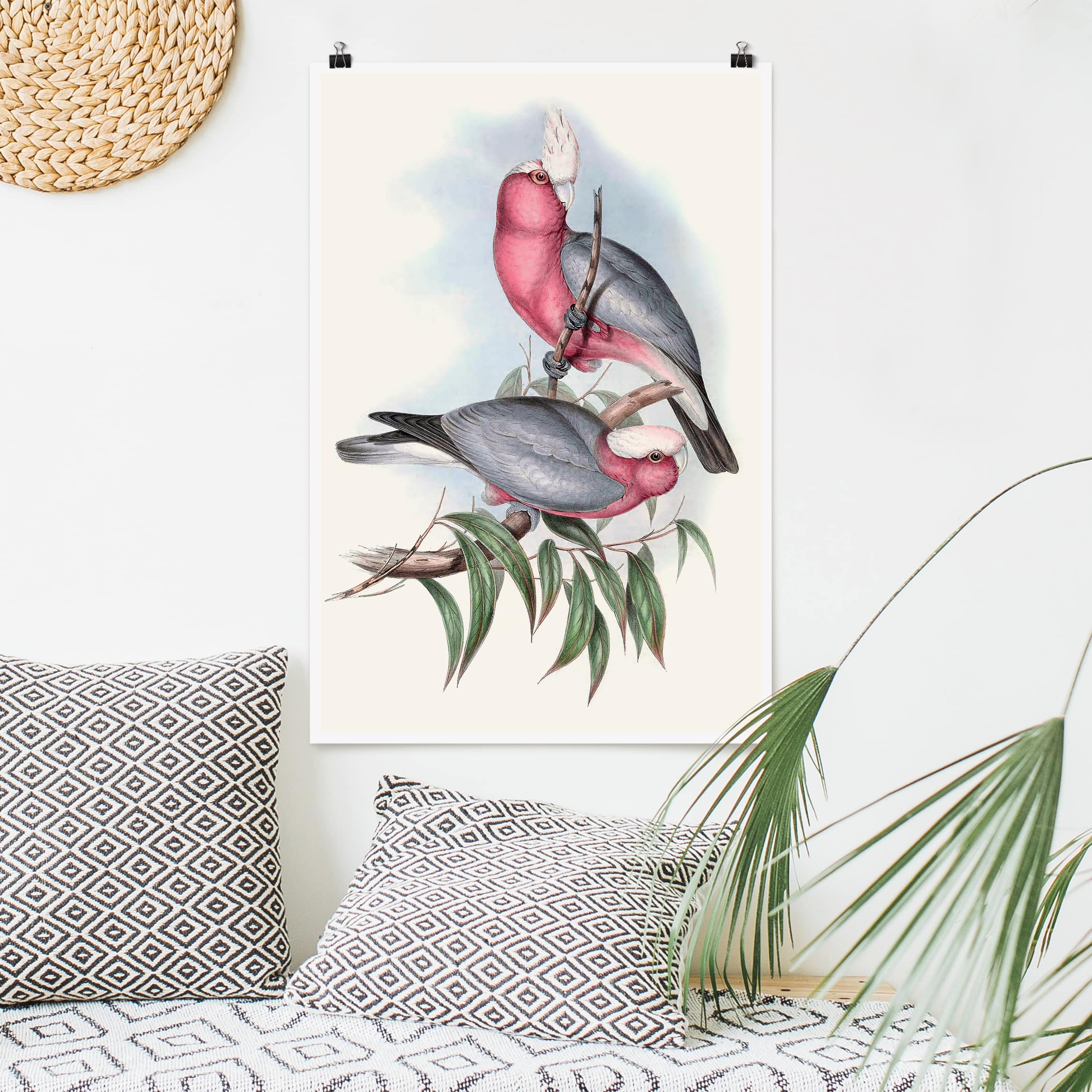 Poster - Hochformat Pastell Papageien II