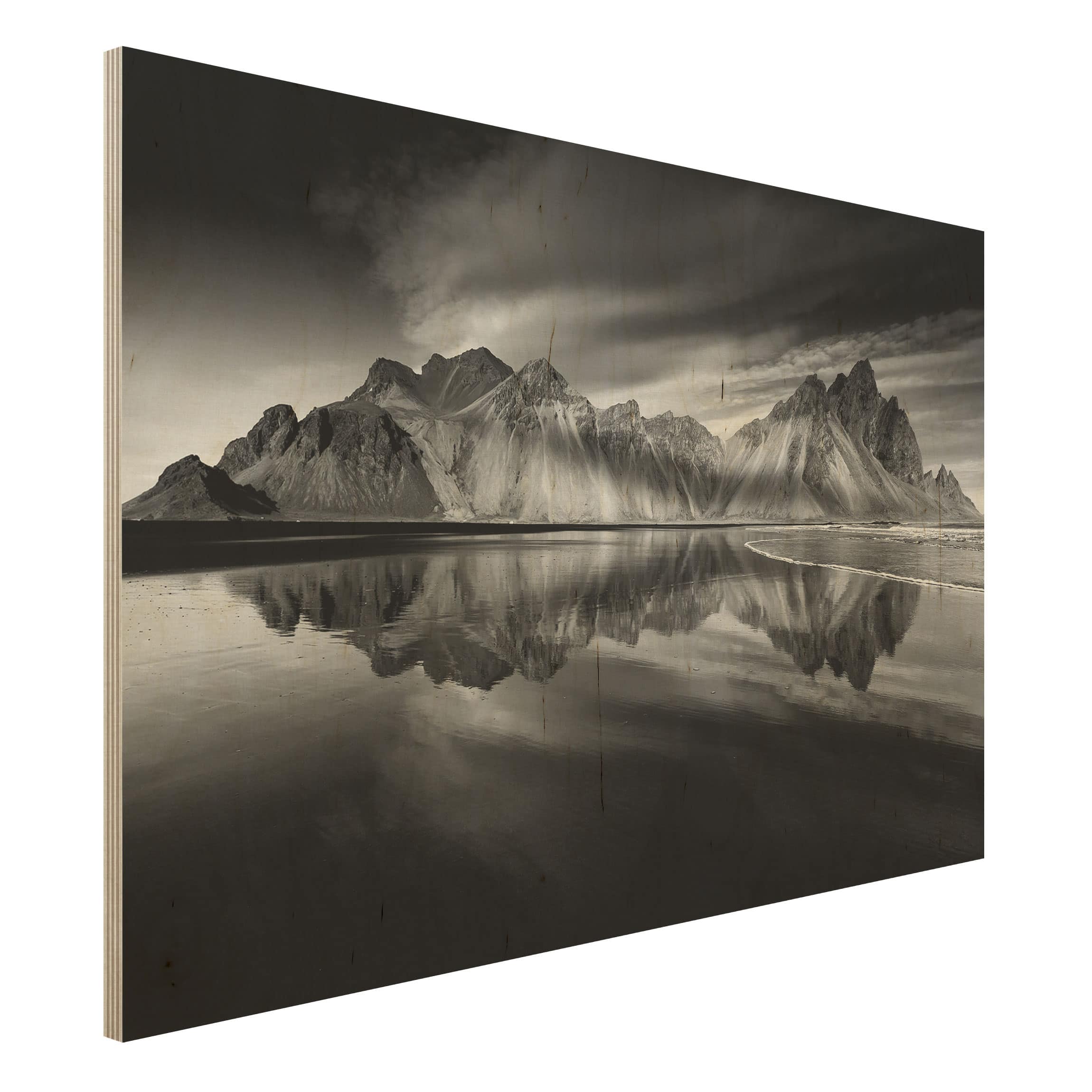 Holzbild - Querformat 3:2 Vesturhorn in Island