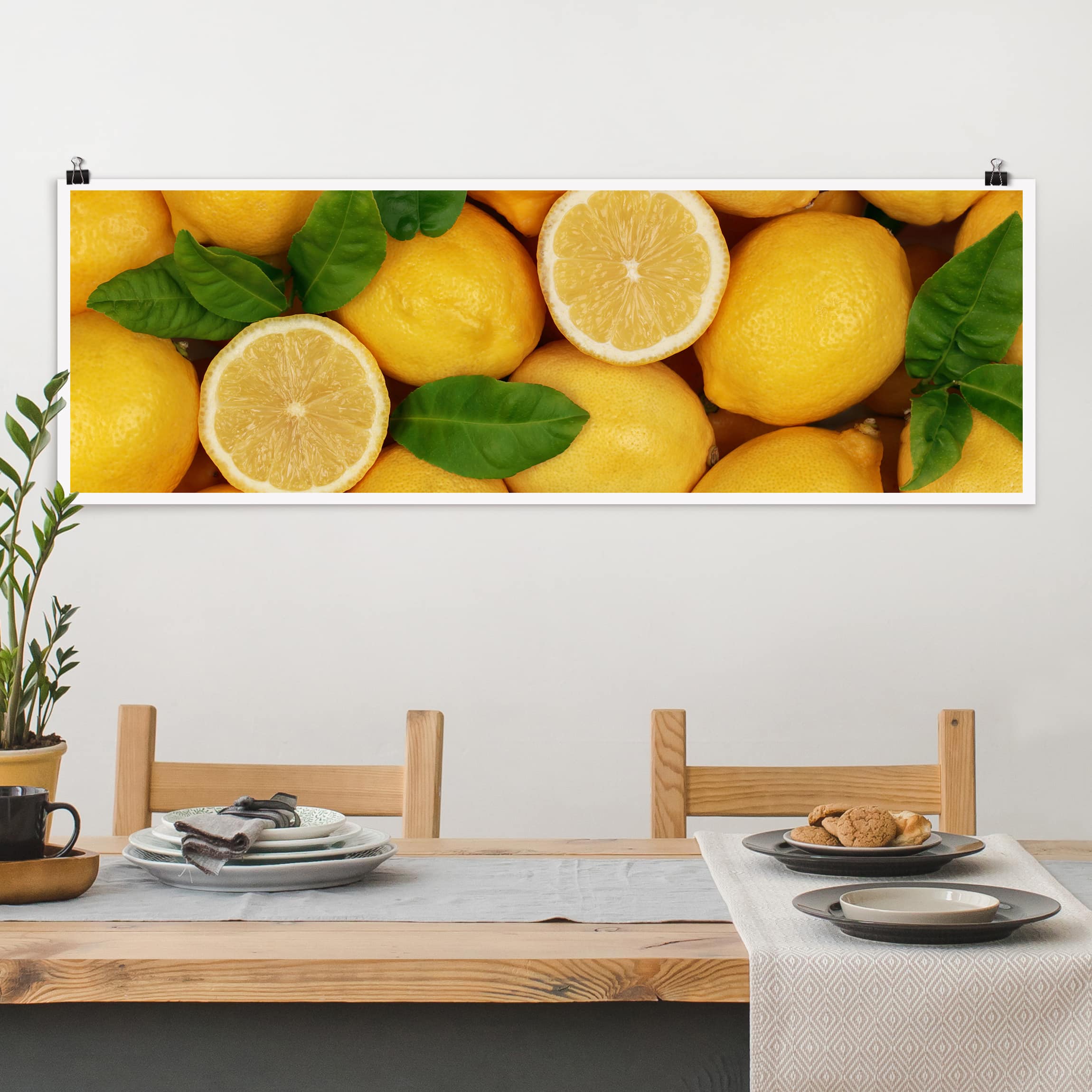 Panorama Poster Küche Saftige Zitronen
