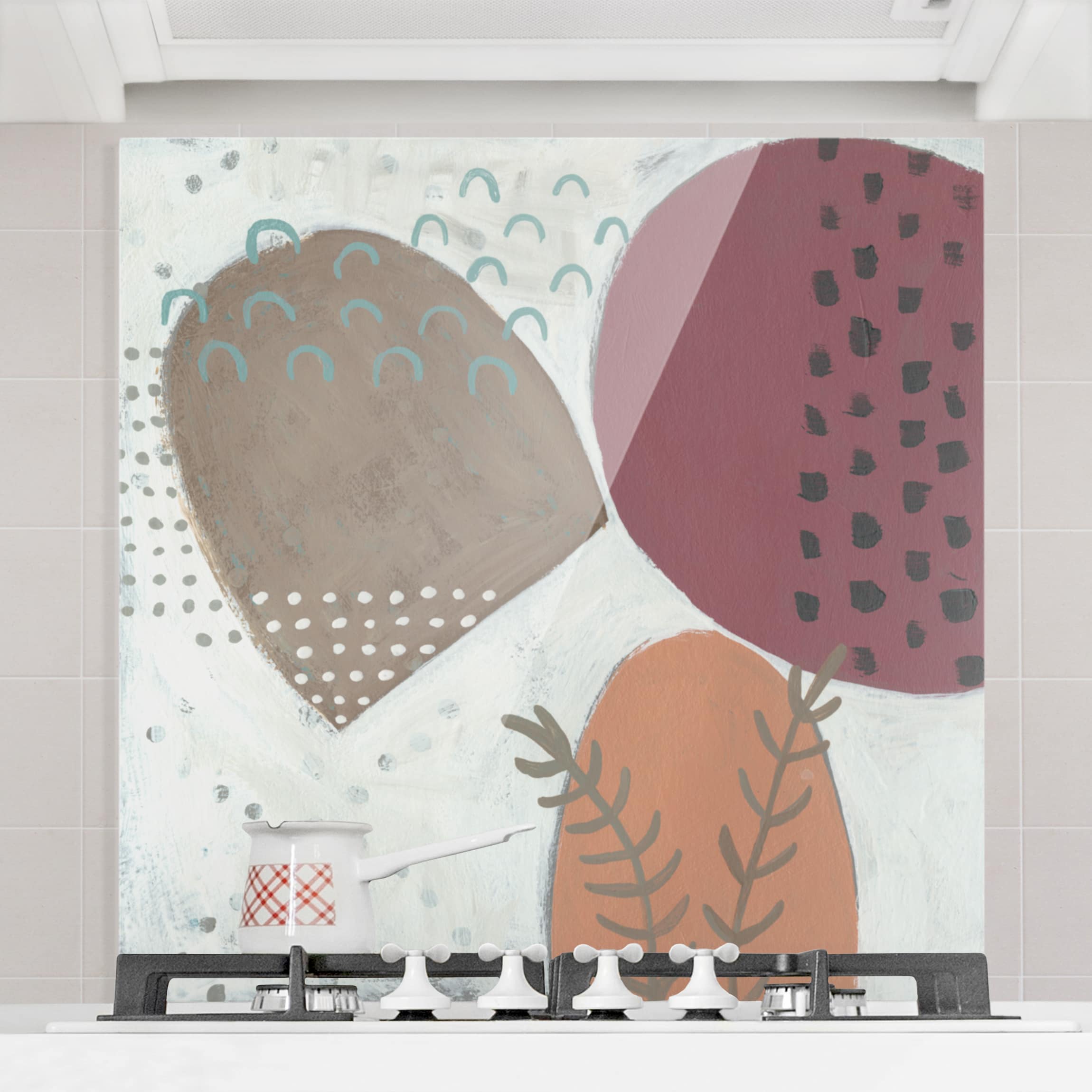 Spritzschutz Karneval der Formen in Lachs II