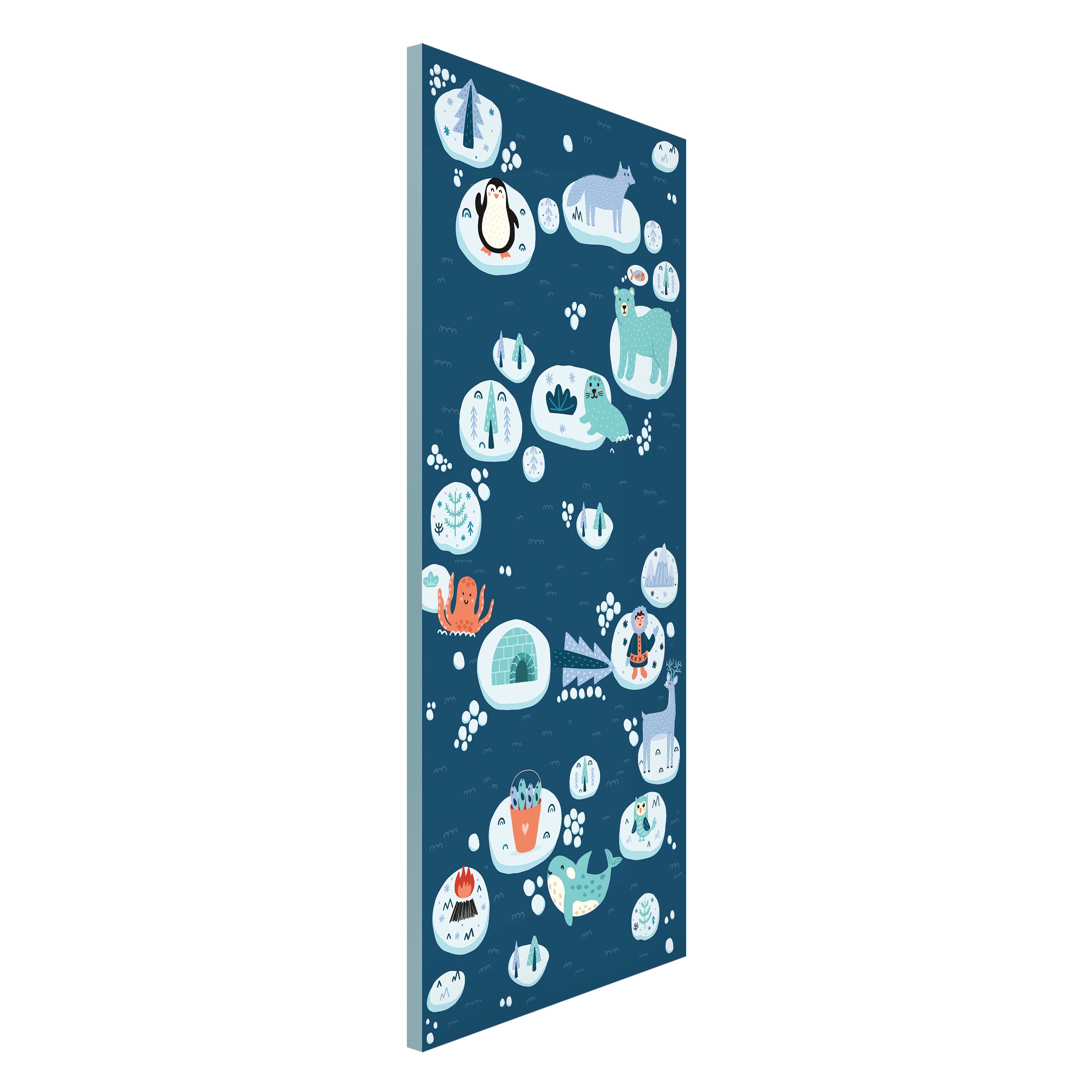 Magnettafel Antarktis - Eisbär Rudi möchte Fisch