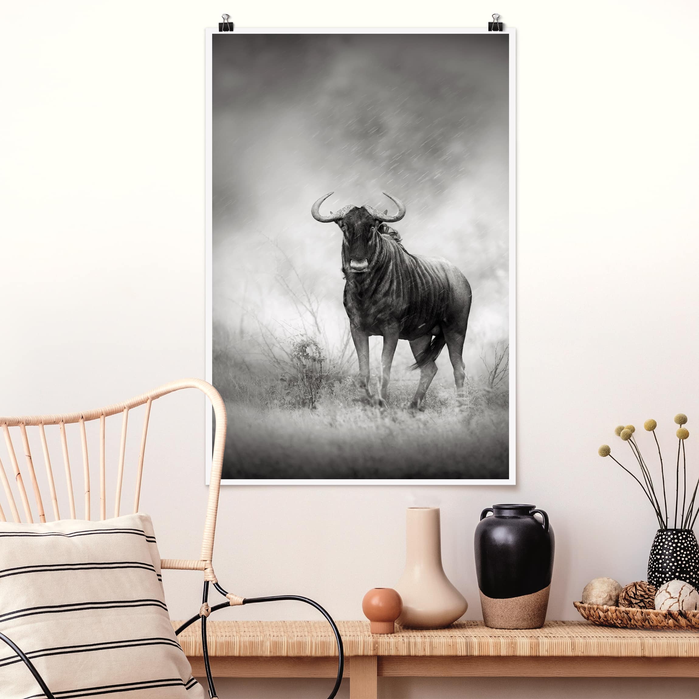 Poster - Hochformat Staring Wildebeest