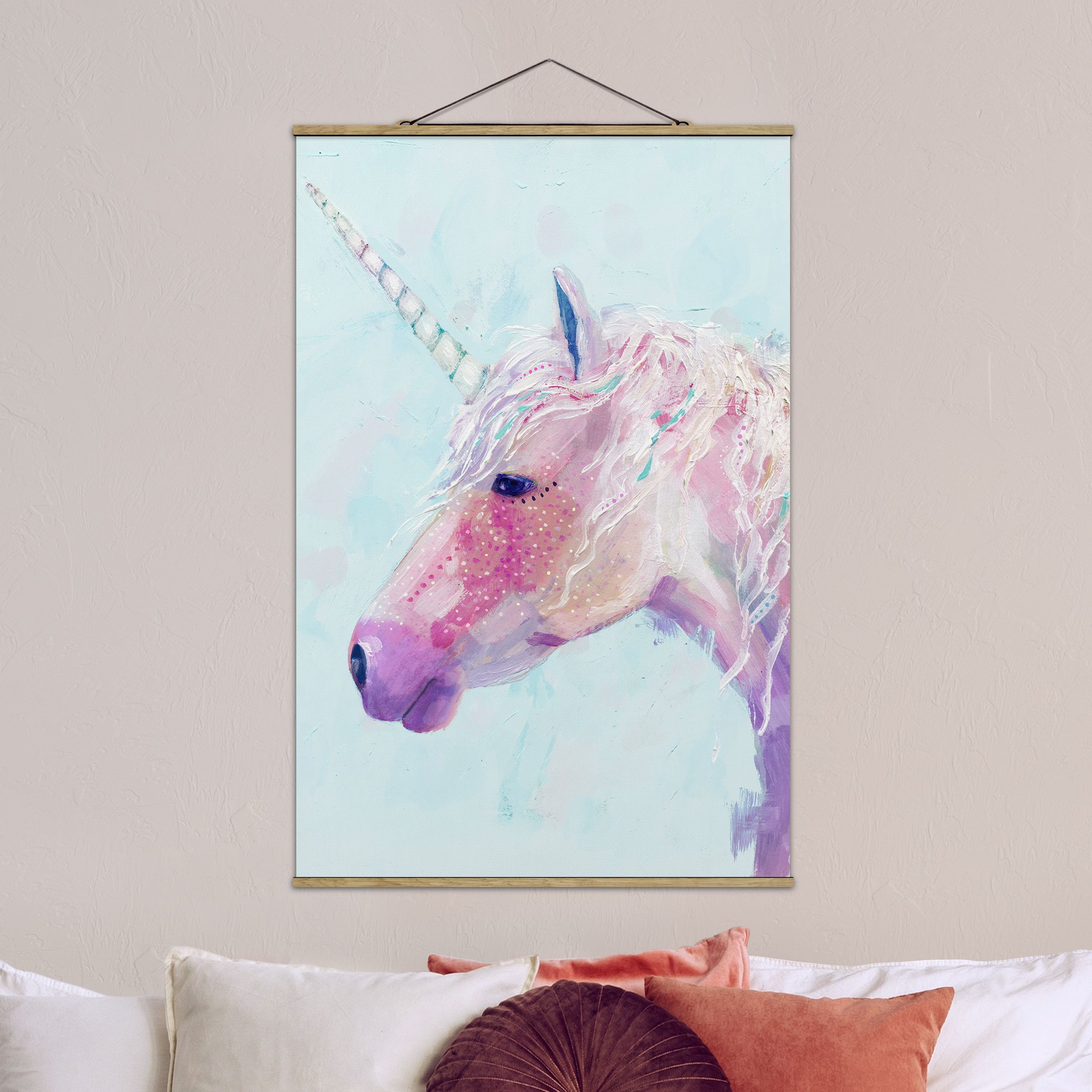 Stoffbild - Hochformat Mystisches Einhorn II