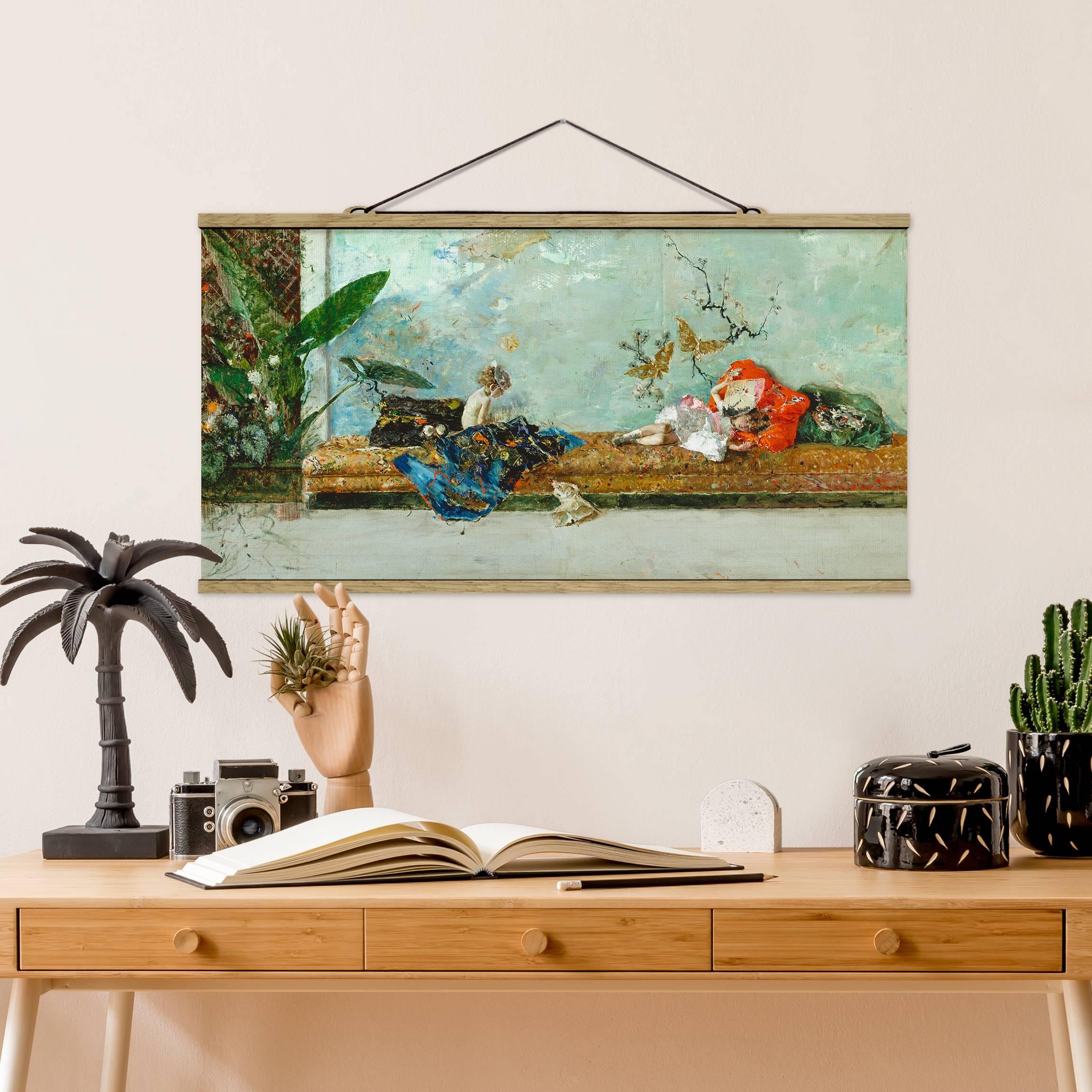 Stoffbild mit Posterleisten Mariano Fortuny - Kinder des Künstlers