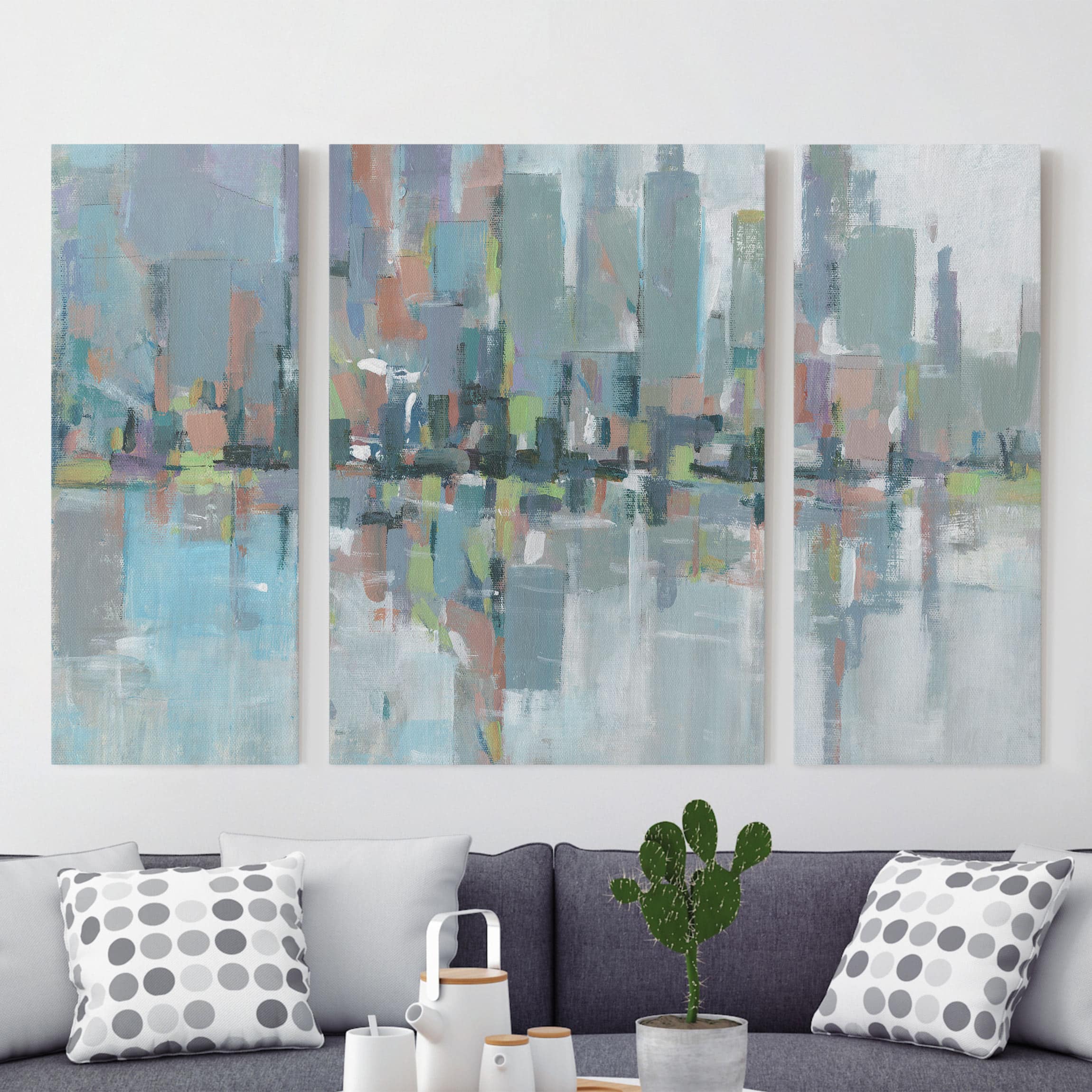 3-teiliges Leinwandbild - Querformat Metro City I