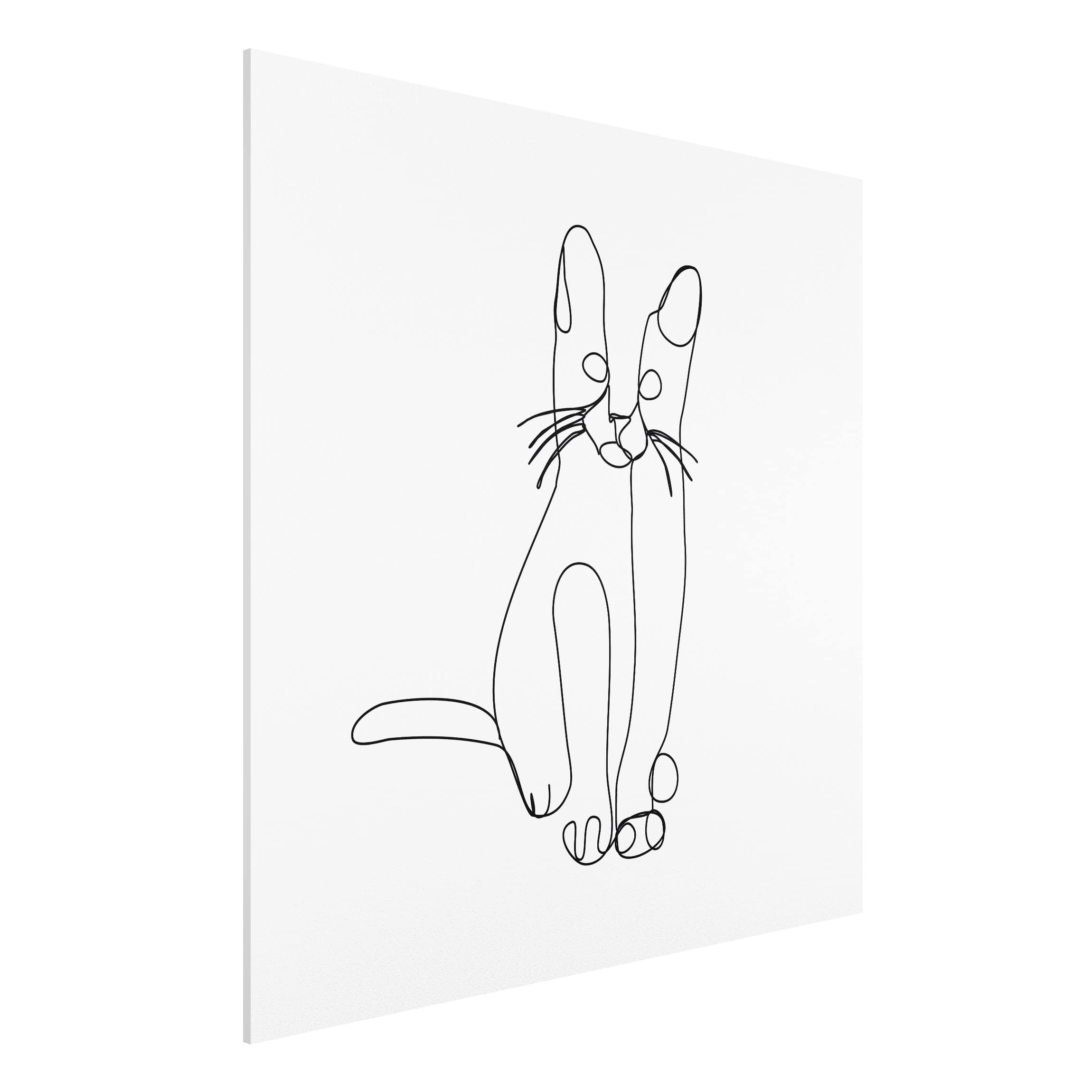 Forexbild - Quadrat Katze Line Art