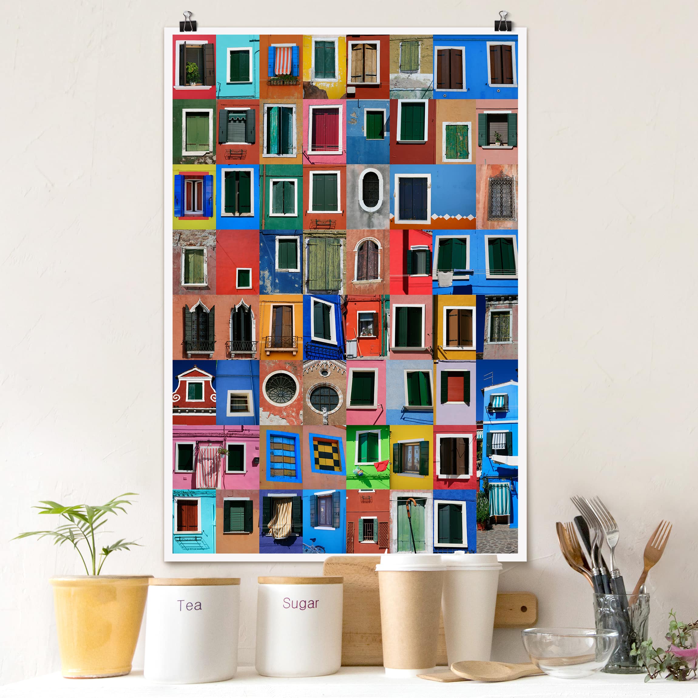 Poster - Hochformat Fenster der Welt