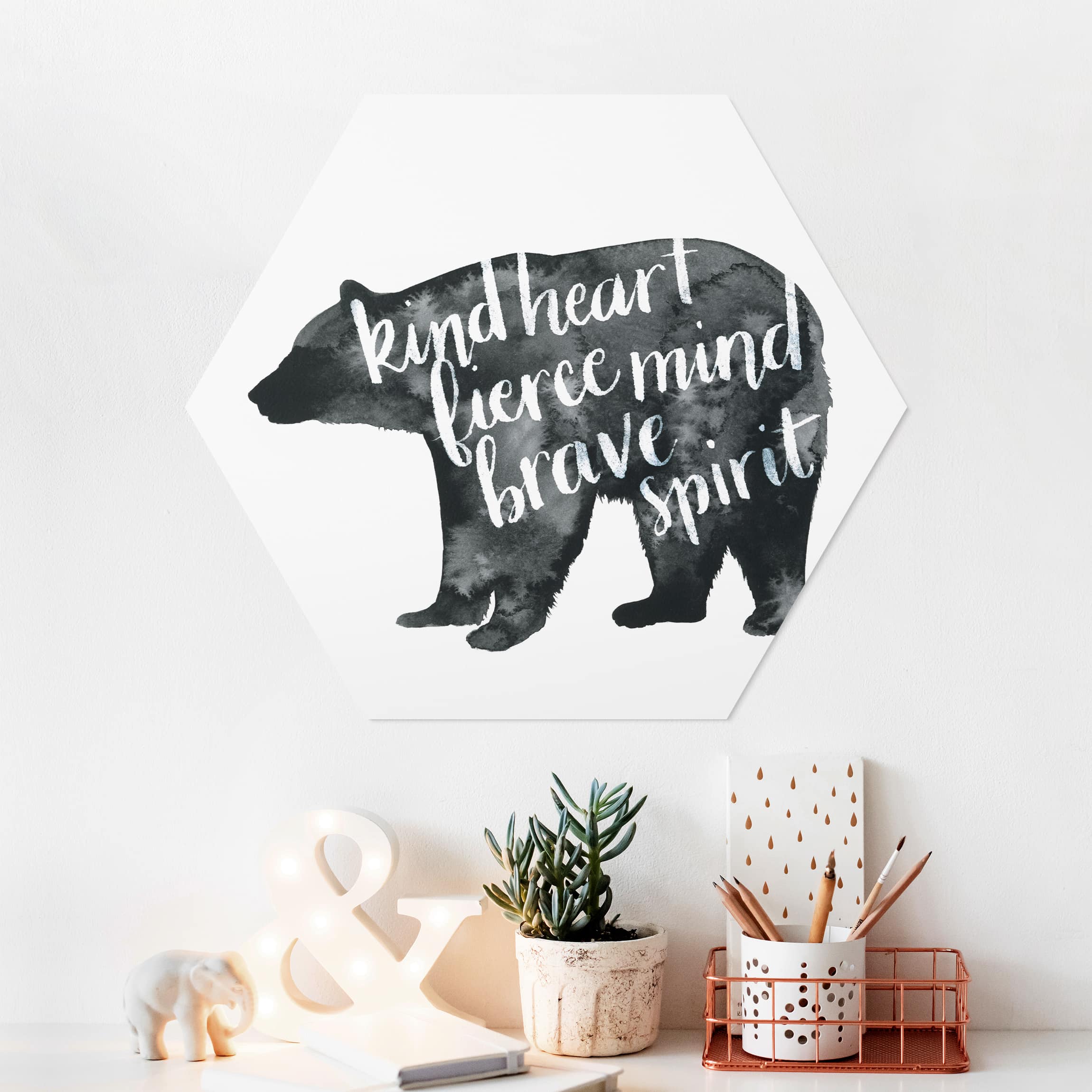 Hexagon-Forexbild Tiere mit Weisheit - Bär