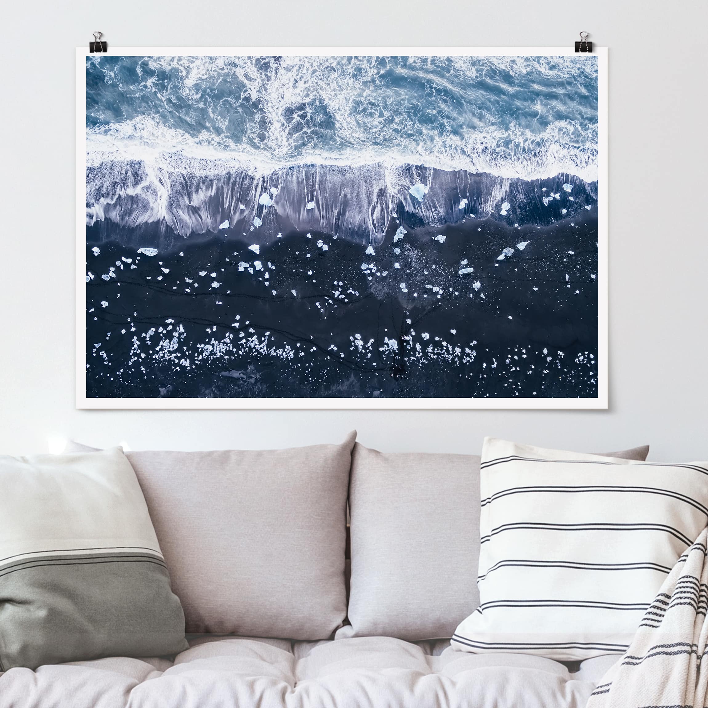 Poster - Querformat Luftbild - Jökulsárlón in Island