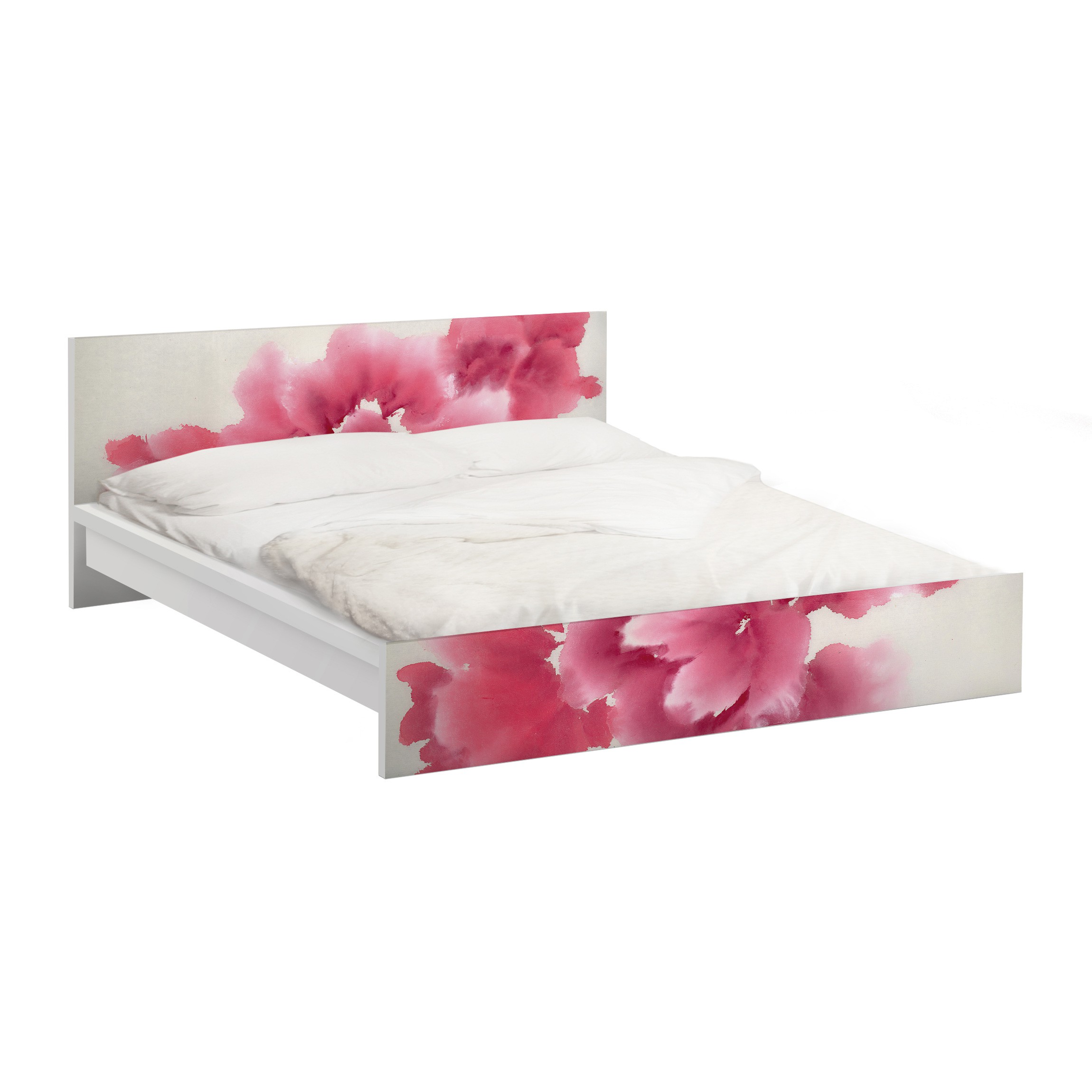 Möbelfolie für IKEA Malm Bett 140 cm Breite Künstlerische Flora I