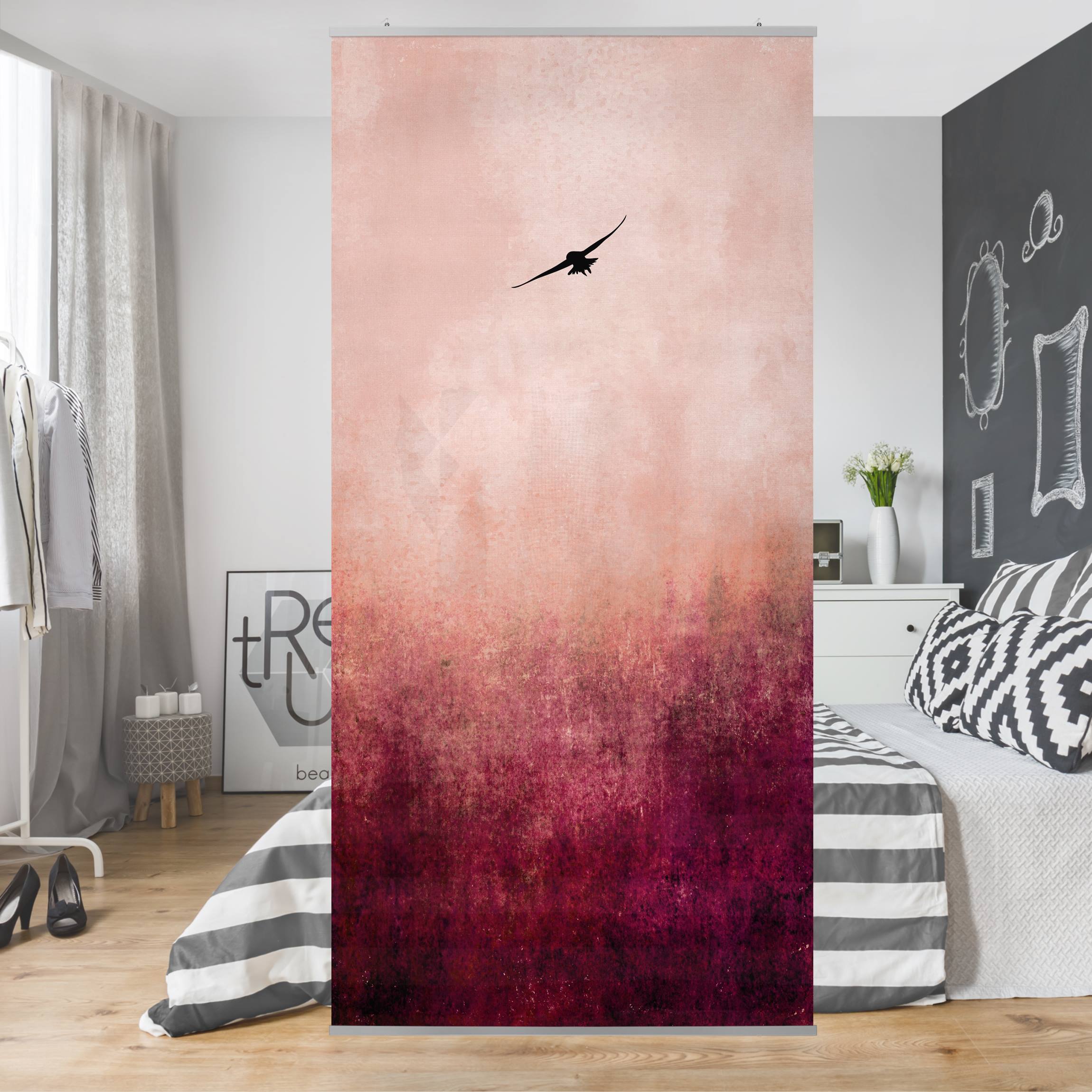 Raumteiler Vogel im Sonnenuntergang