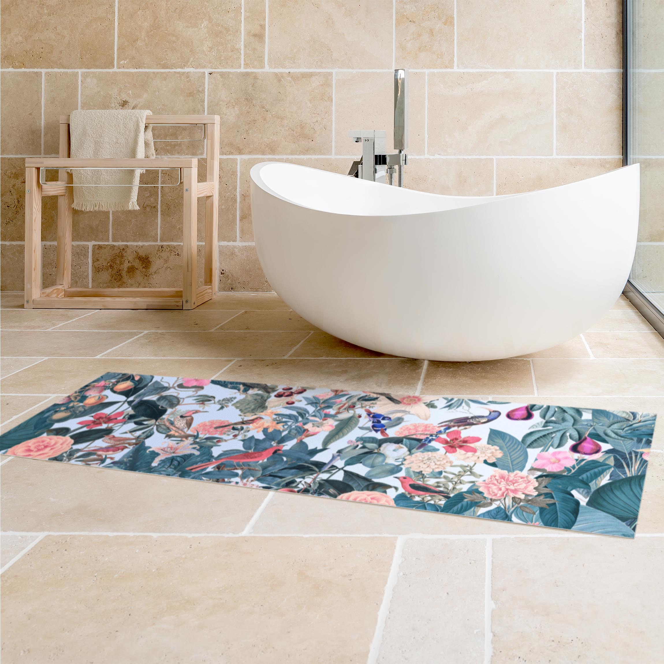 Vinylteppich Vintage Collage - Vogelgarten