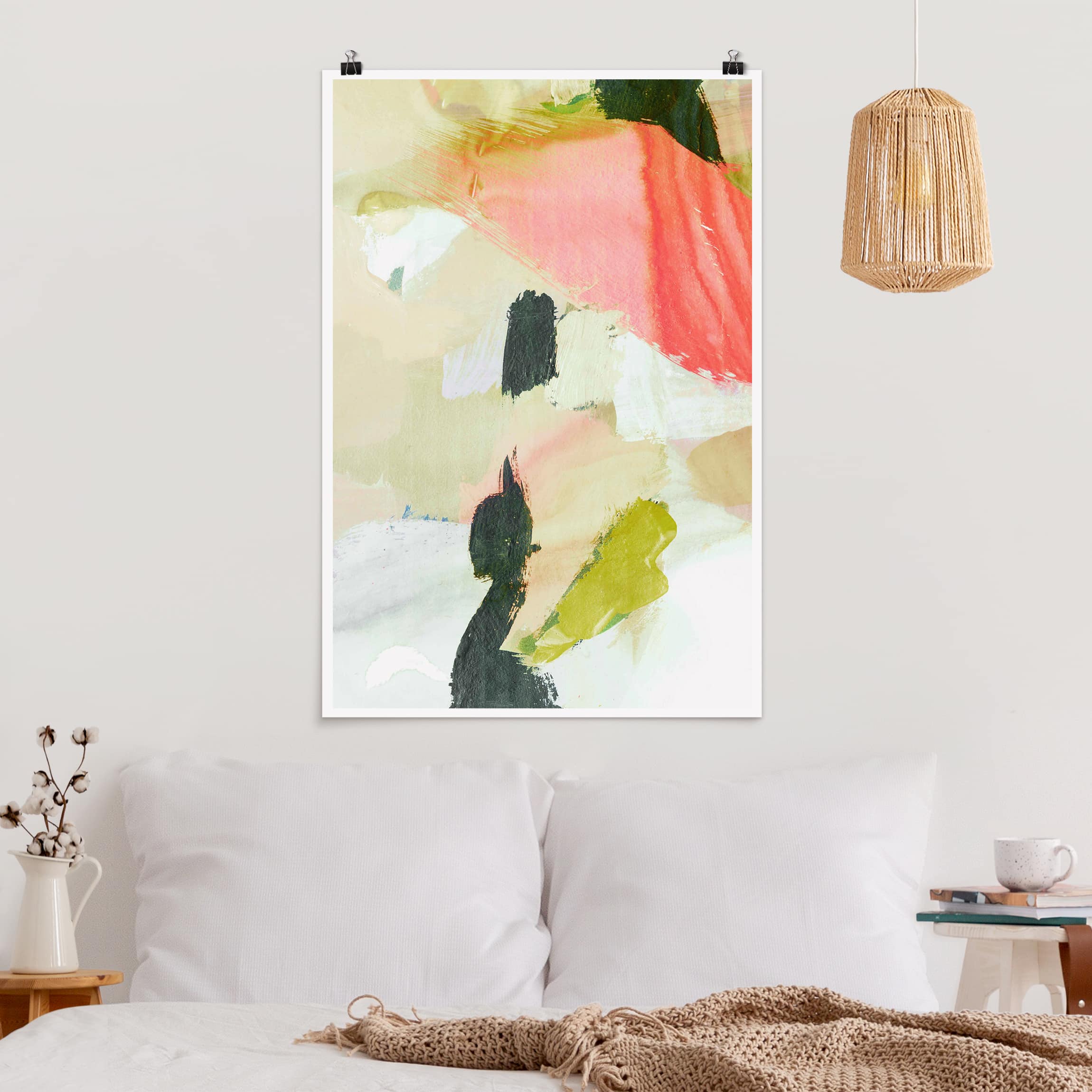 Poster - Hochformat Klangspiel in Fuchsia I