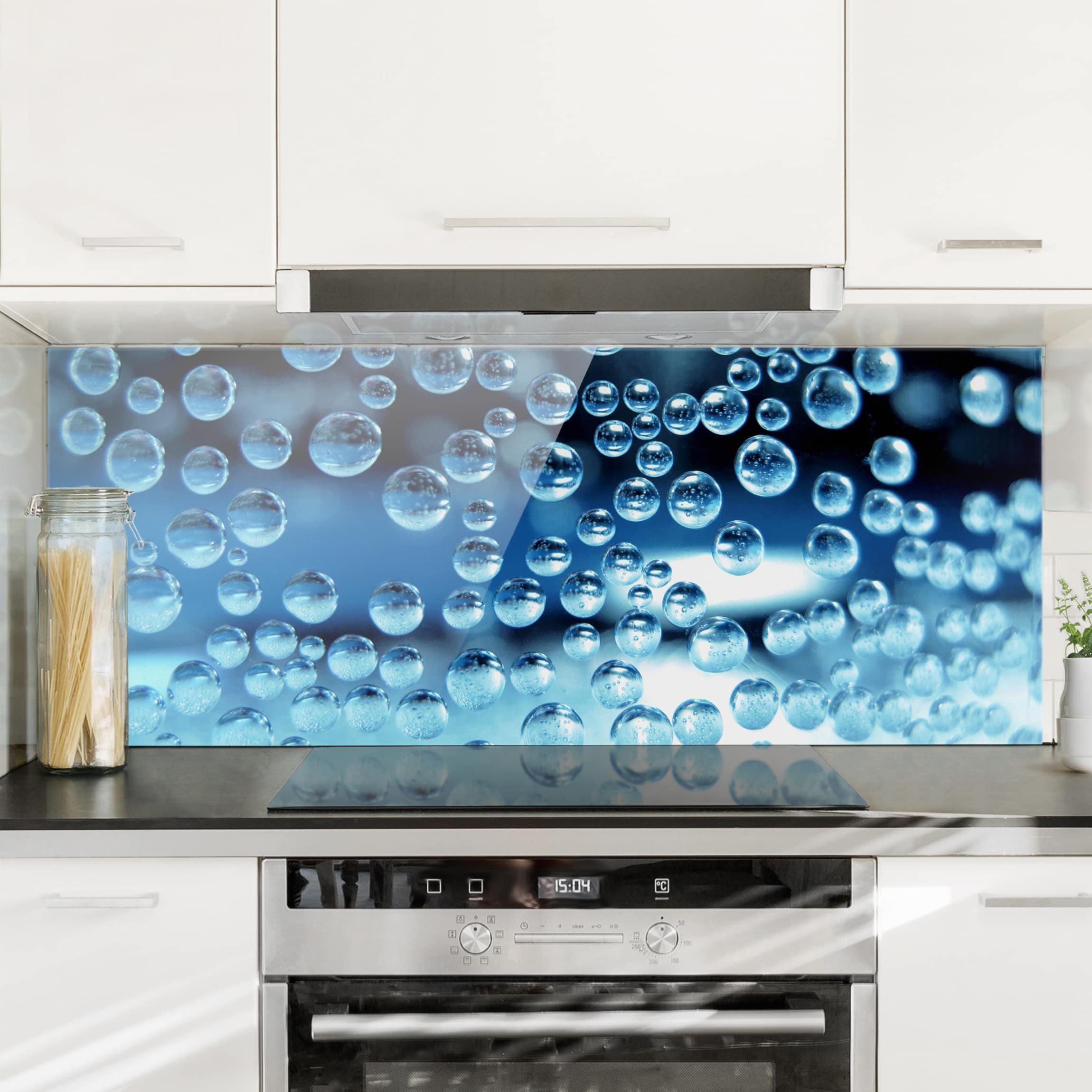 Glas Spritzschutz Dark Bubbles