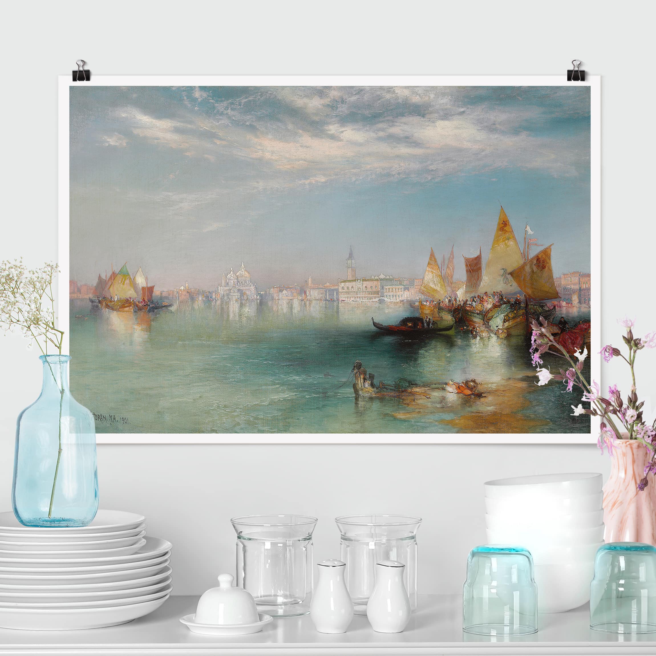 Poster - Querformat Thomas Moran - Canal Grande Venedig