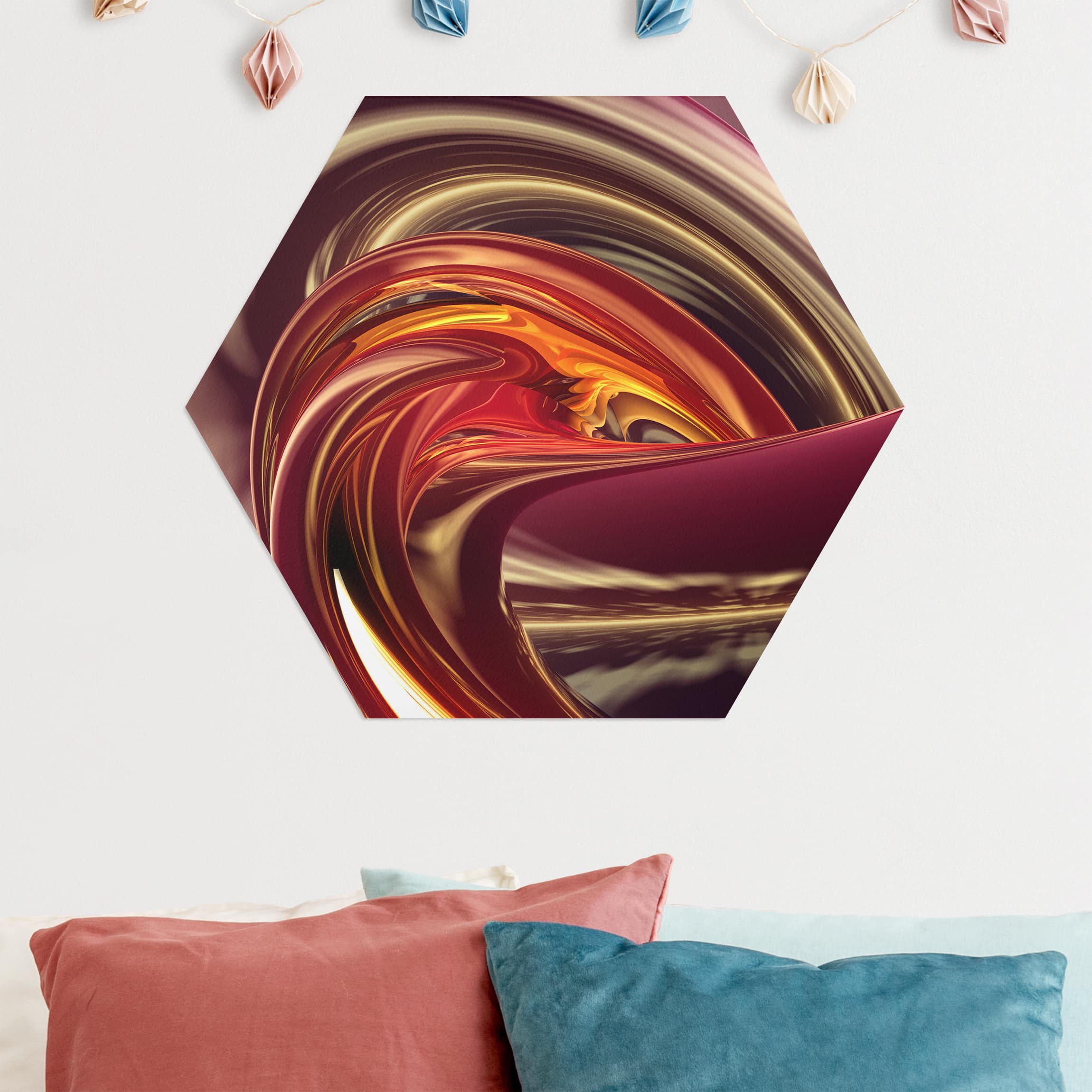 Hexagon-Alu-Dibond Bild Fantastic Burning