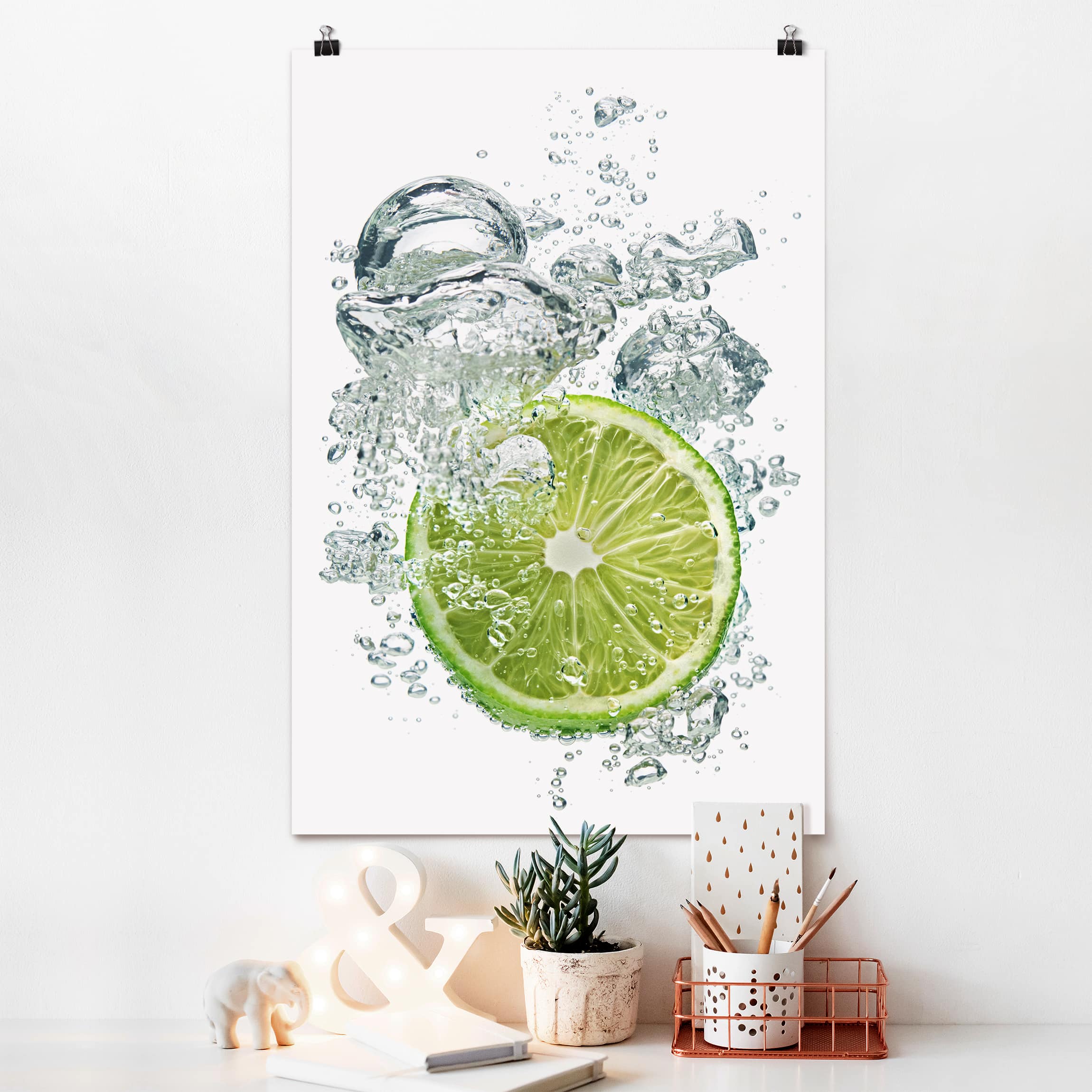 Poster - Hochformat Lime Bubbles