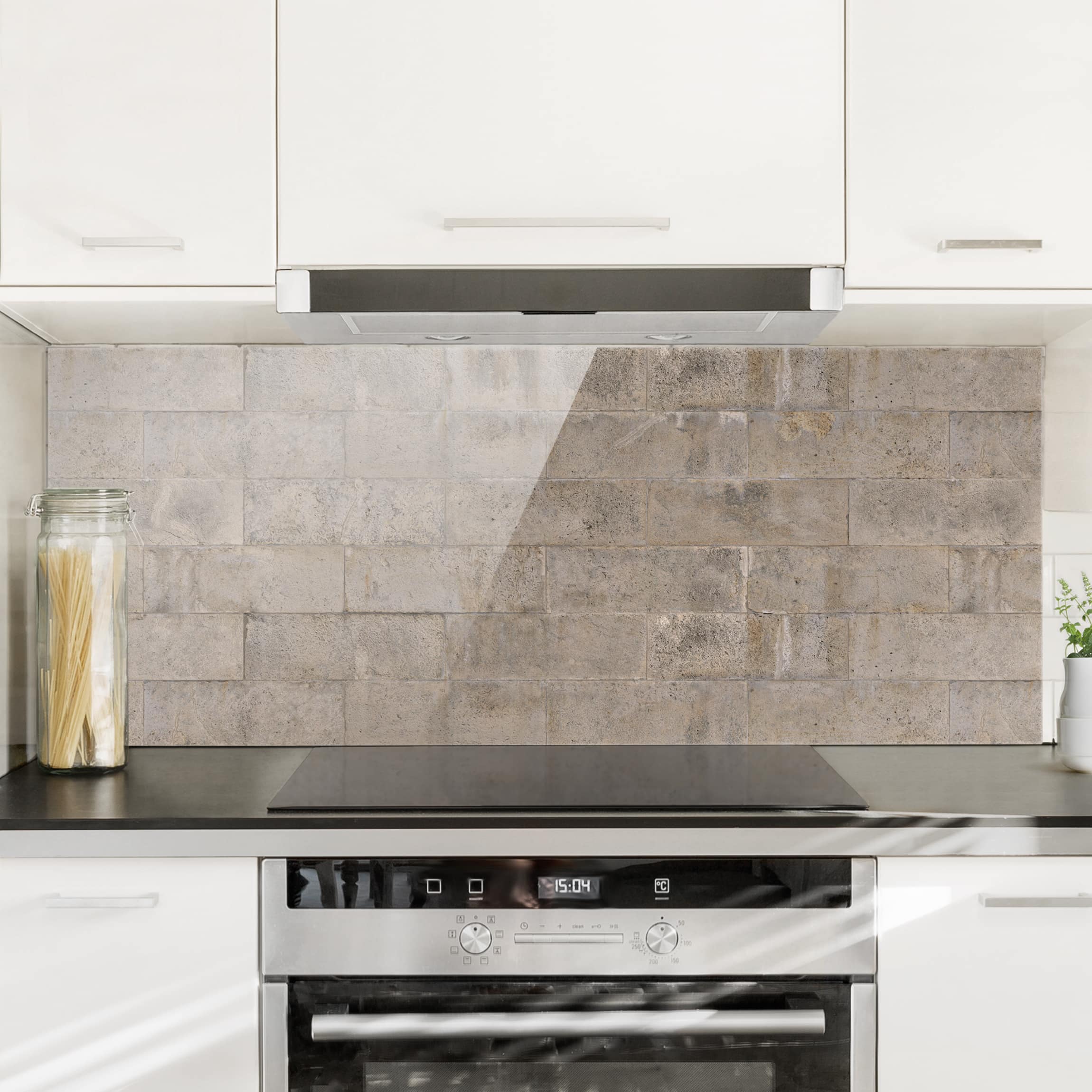 Glas Spritzschutz Ziegel Beton