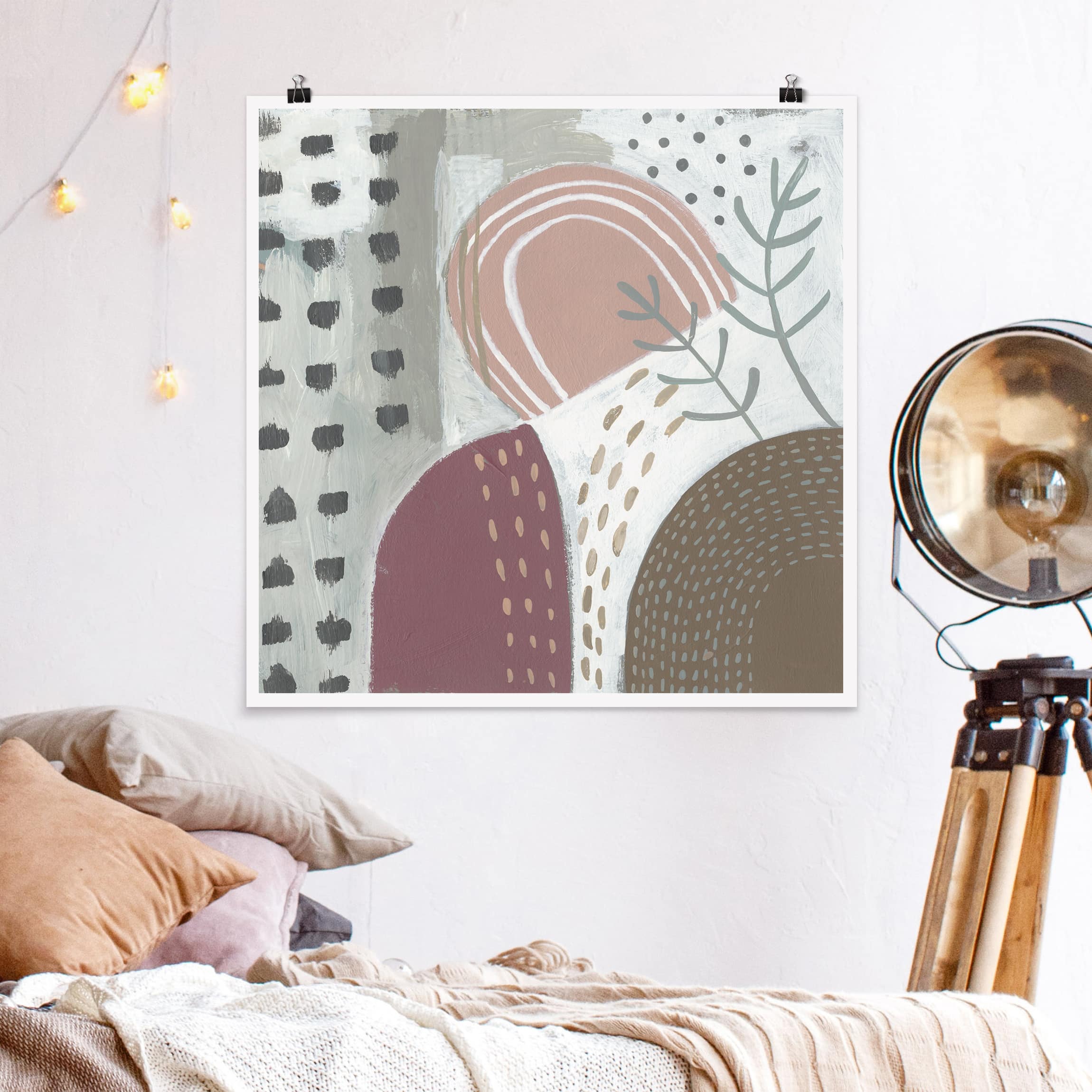 Poster - Quadrat Karneval der Formen in Beere I