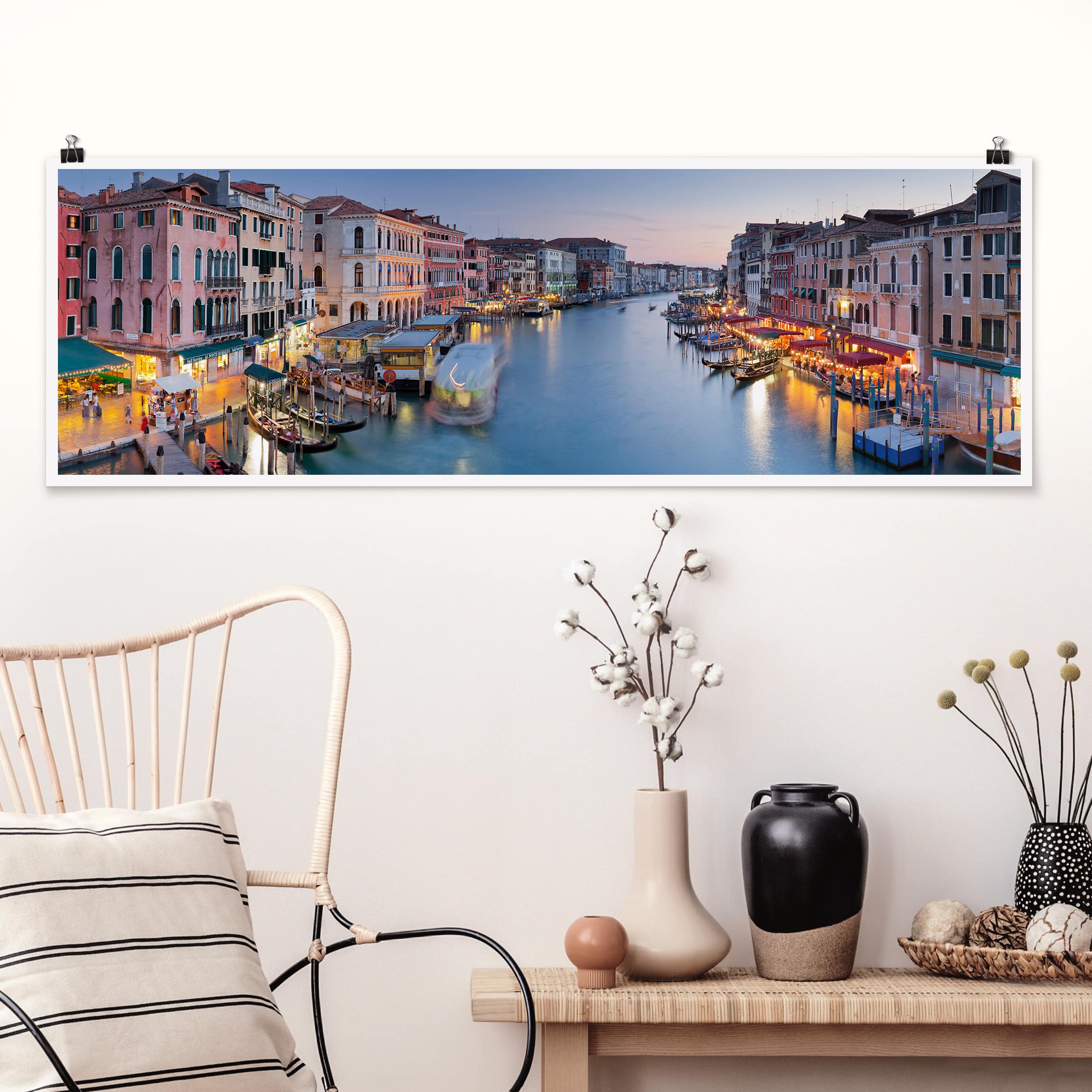 Panorama Poster Abendstimmung auf Canal Grande in Venedig