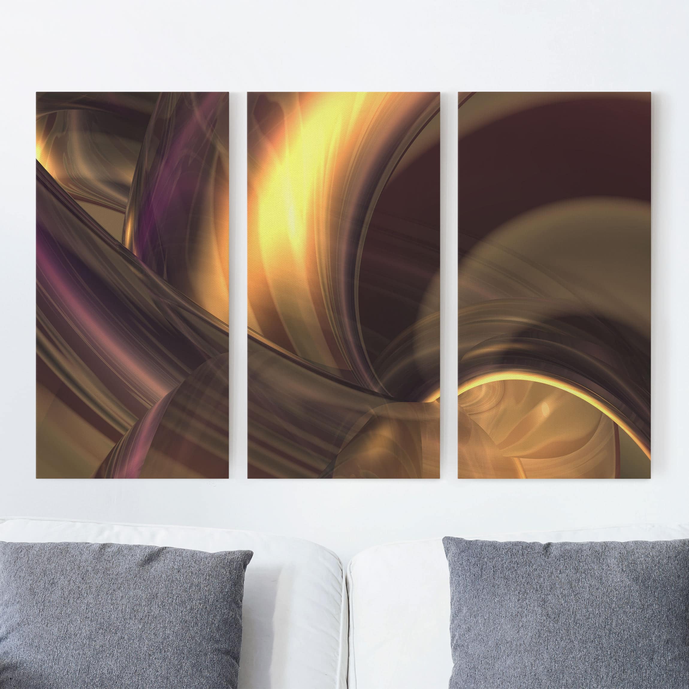 3-teiliges Leinwandbild Abstrakt Enchanted Fire