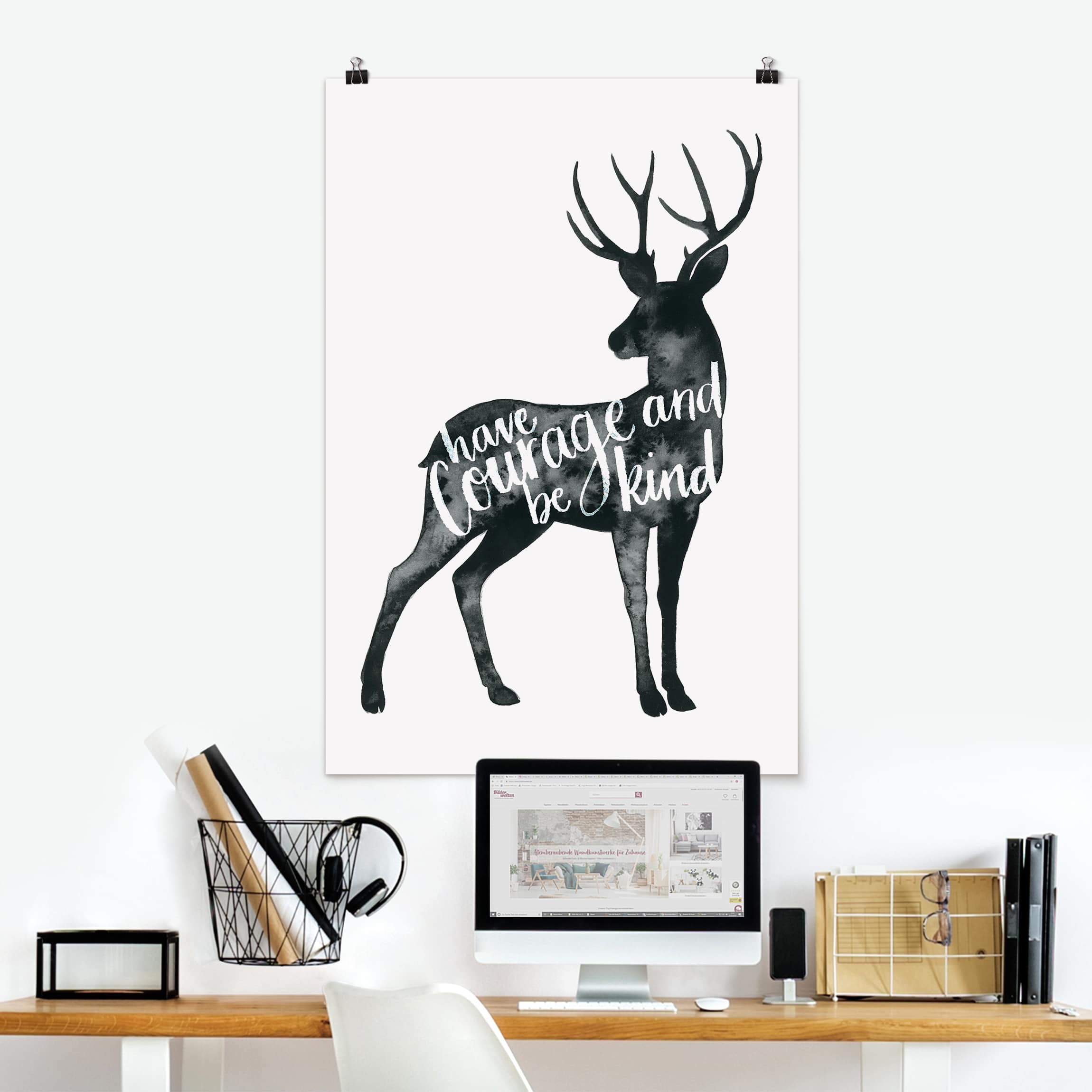 Poster - Hochformat Tiere mit Weisheit - Hirsch