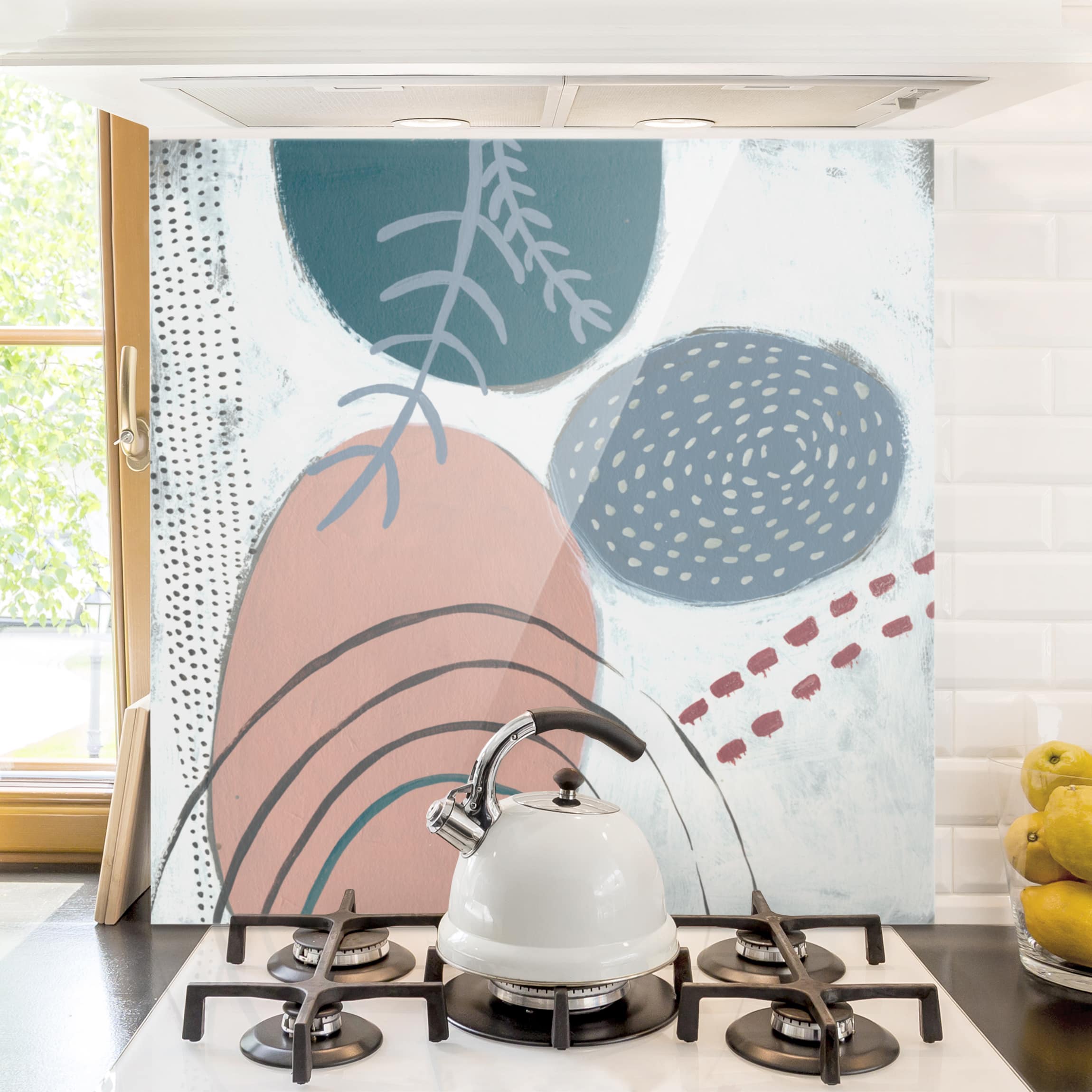 Spritzschutz Karneval der Formen in Petrol II