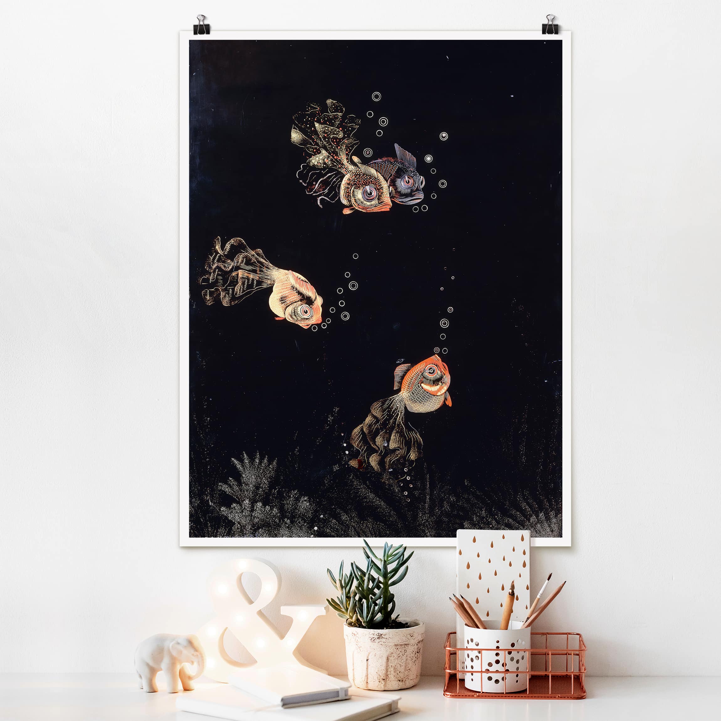 Poster - Hochformat Jean Dunand - Unterwasser Szene
