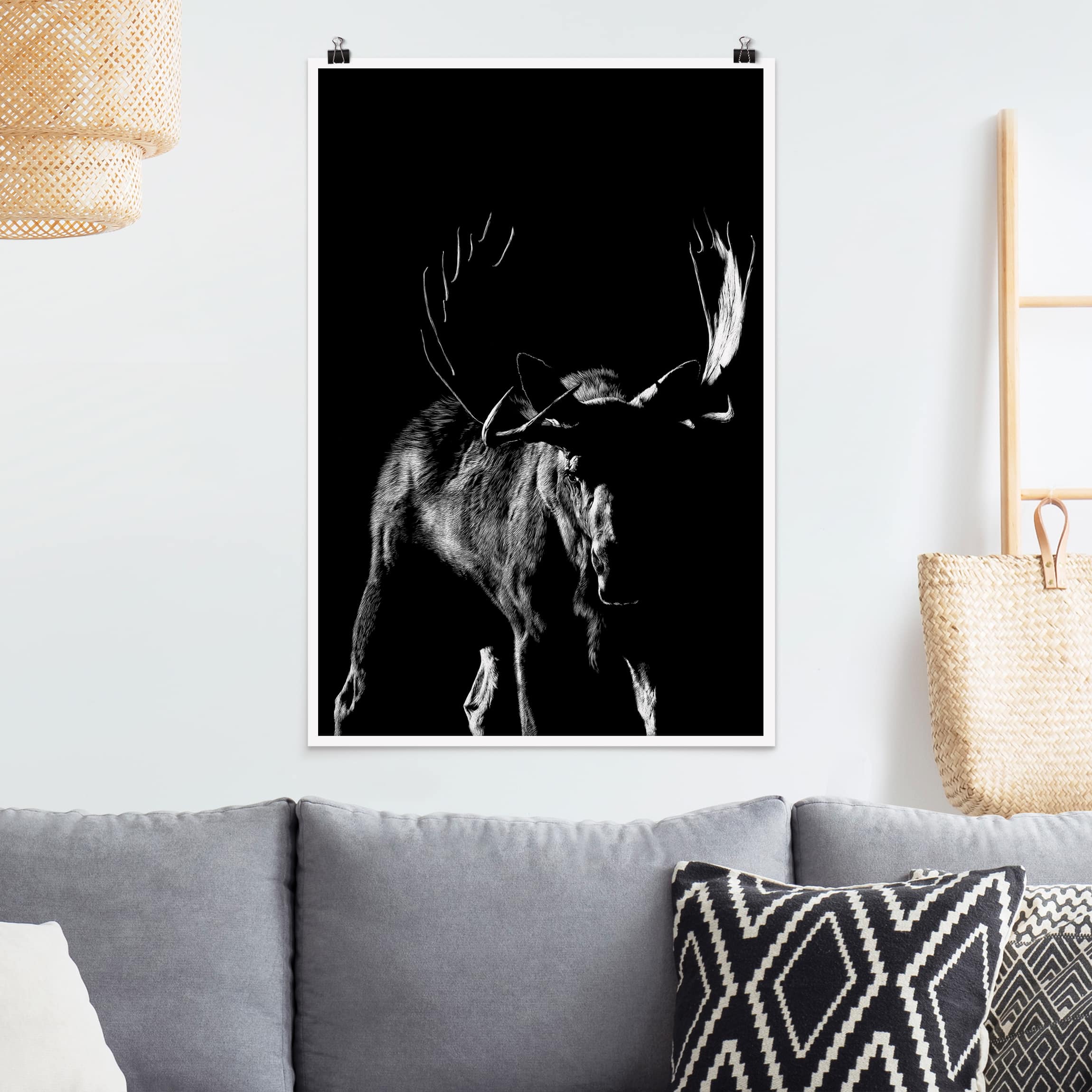 Poster - Hochformat Bulle vor Schwarz