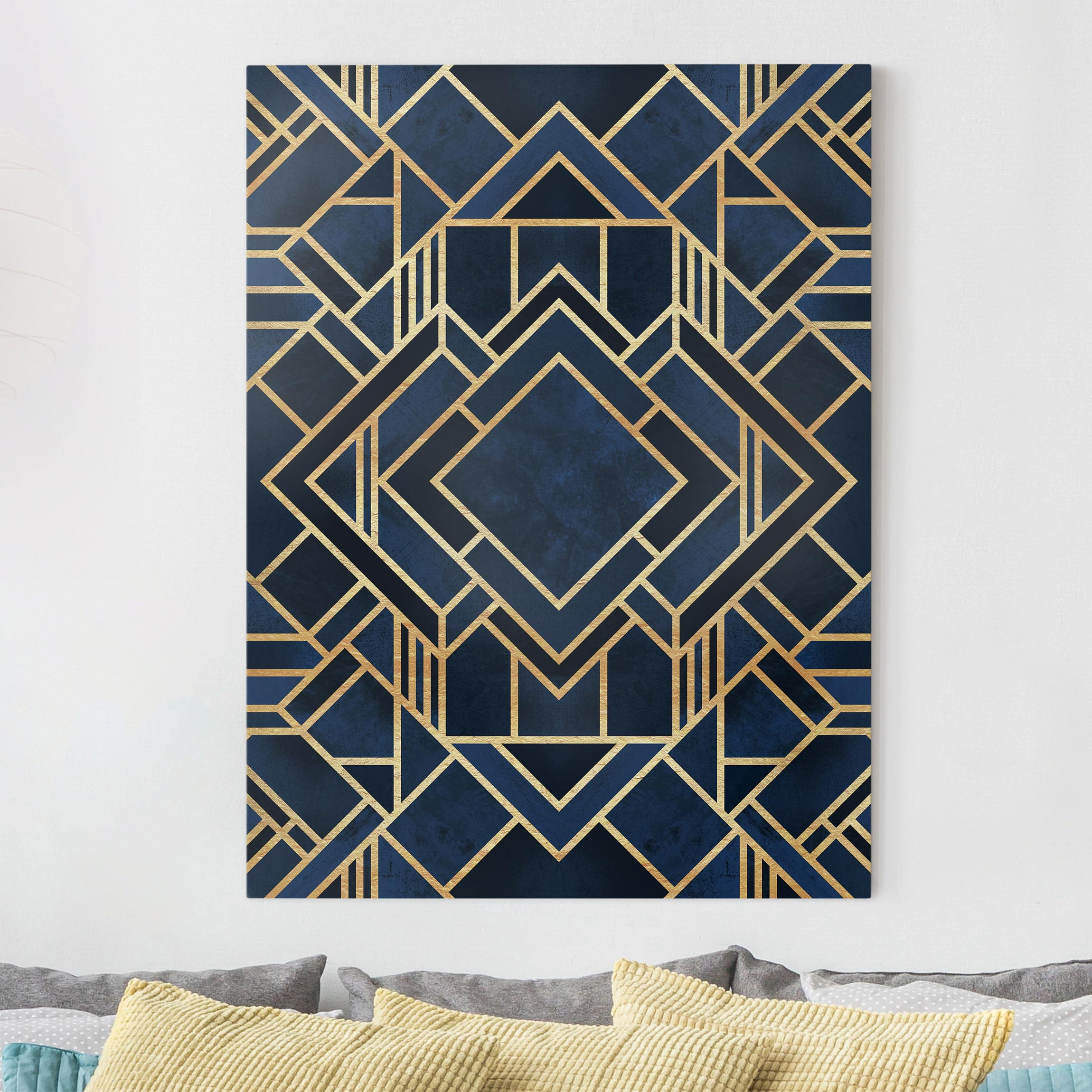 Leinwandbild Art Deco Gold