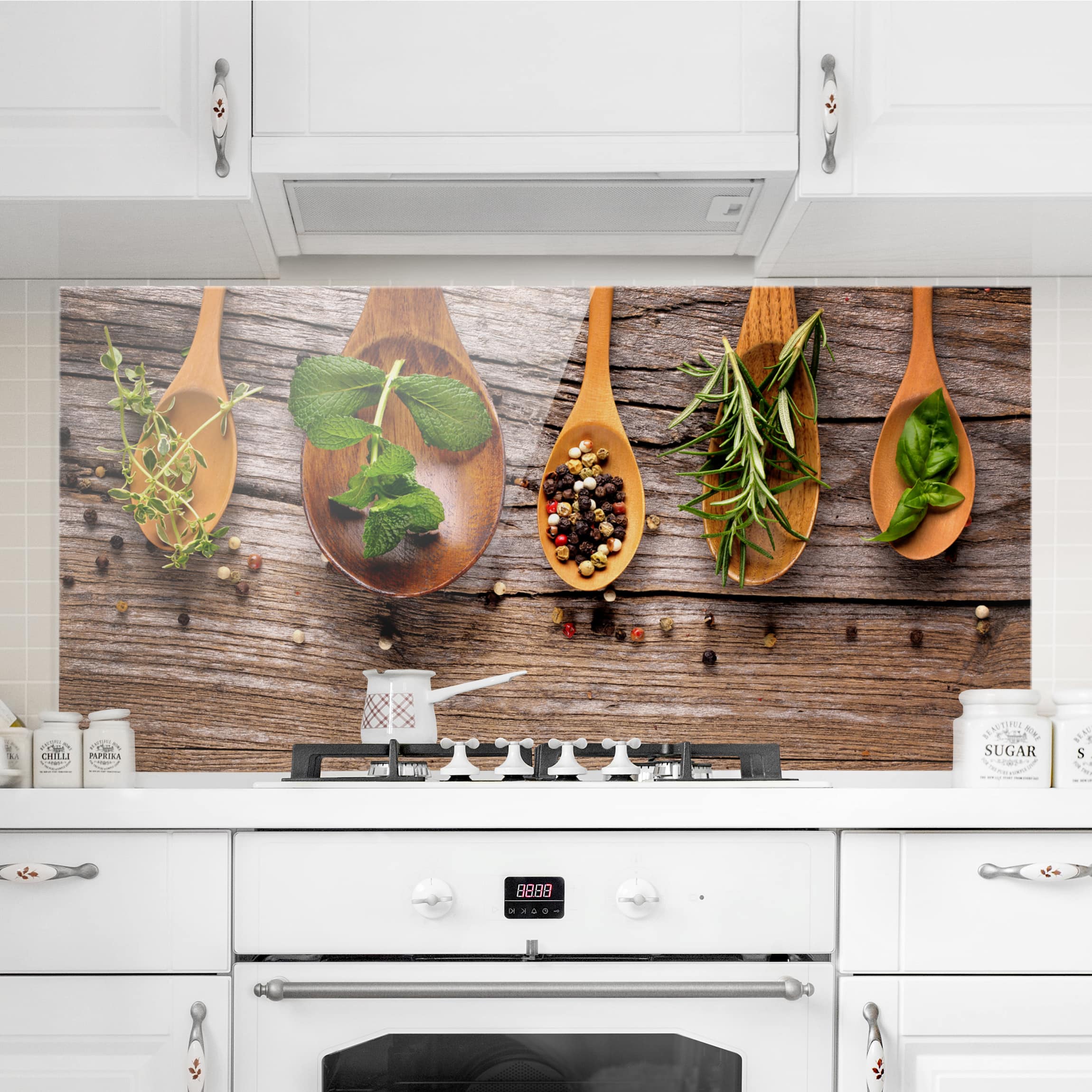 Glas Spritzschutz - Querformat 2:1 Kräuter und Gewürze