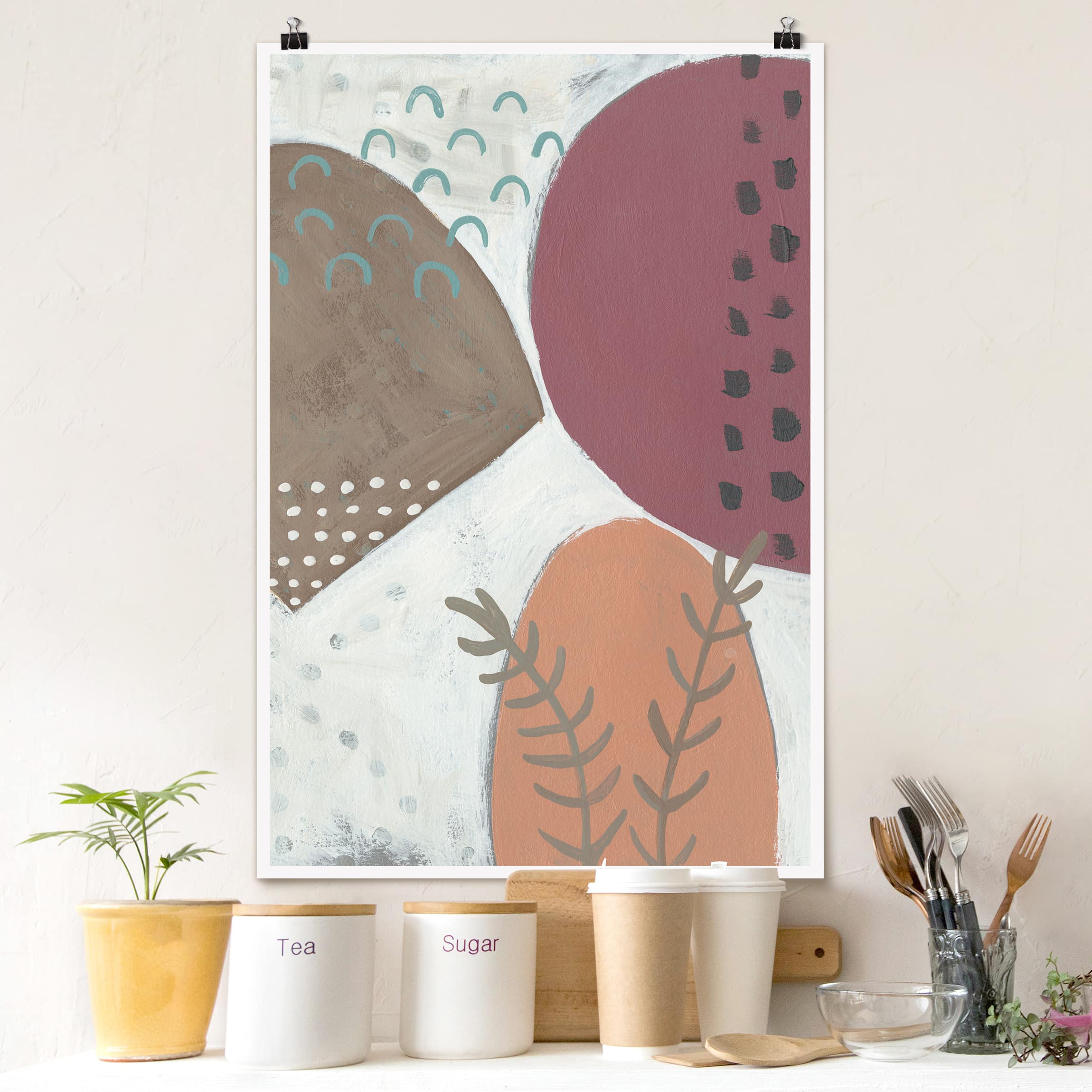 Poster - Hochformat Karneval der Formen in Lachs II