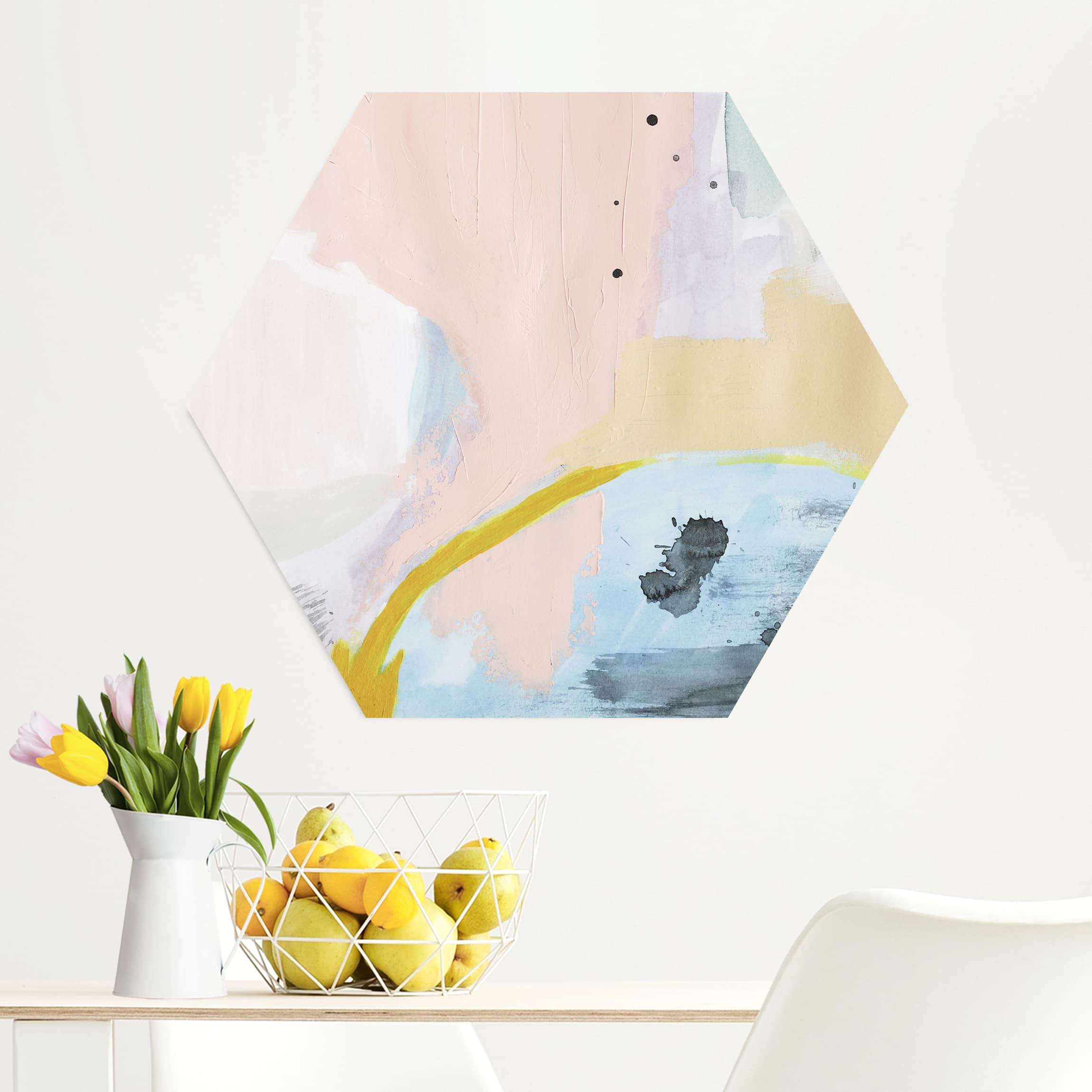 Hexagon-Alu-Dibond Bild Verschwommener Tagesanbruch I