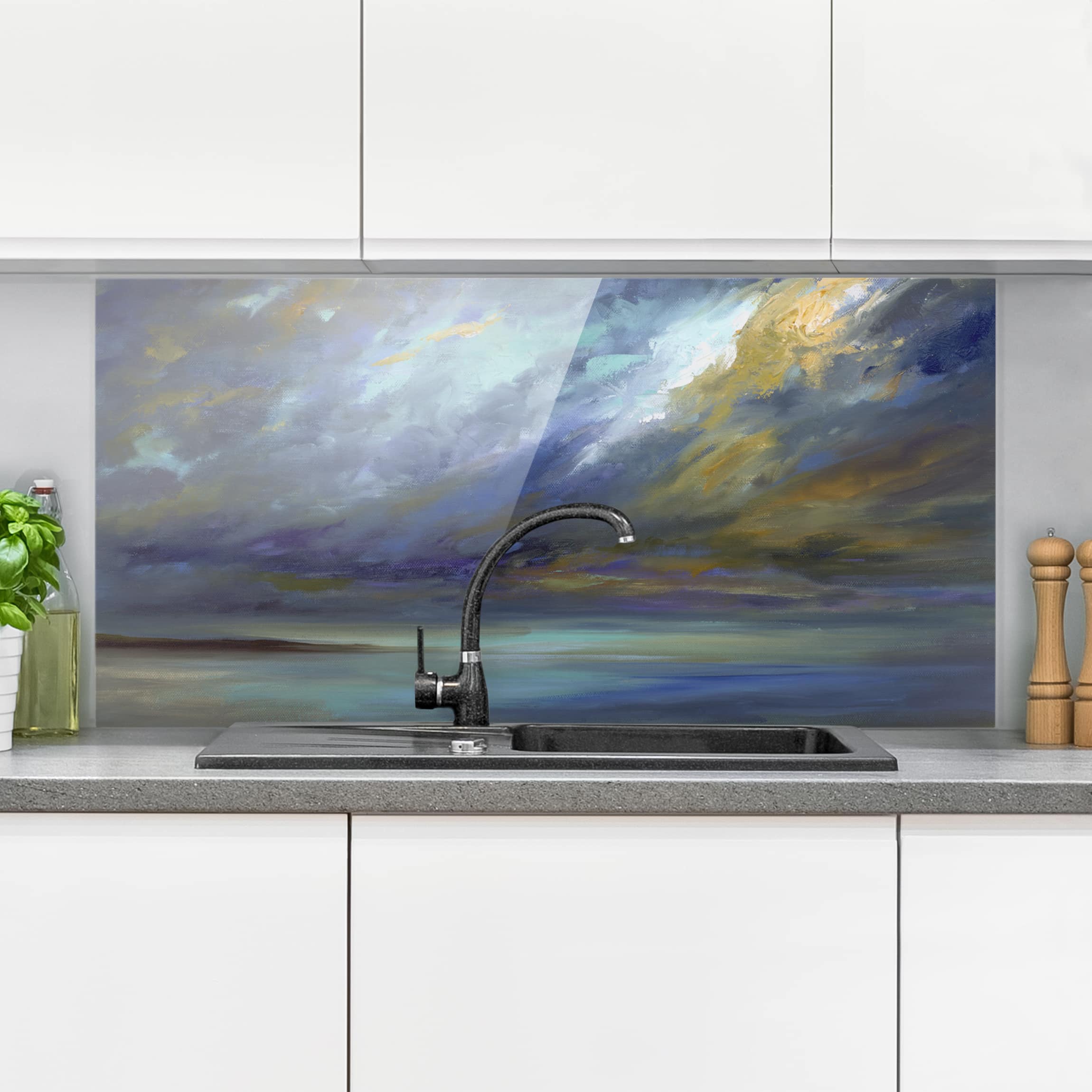 Glas Spritzschutz - Querformat 2:1 Himmel über Küste