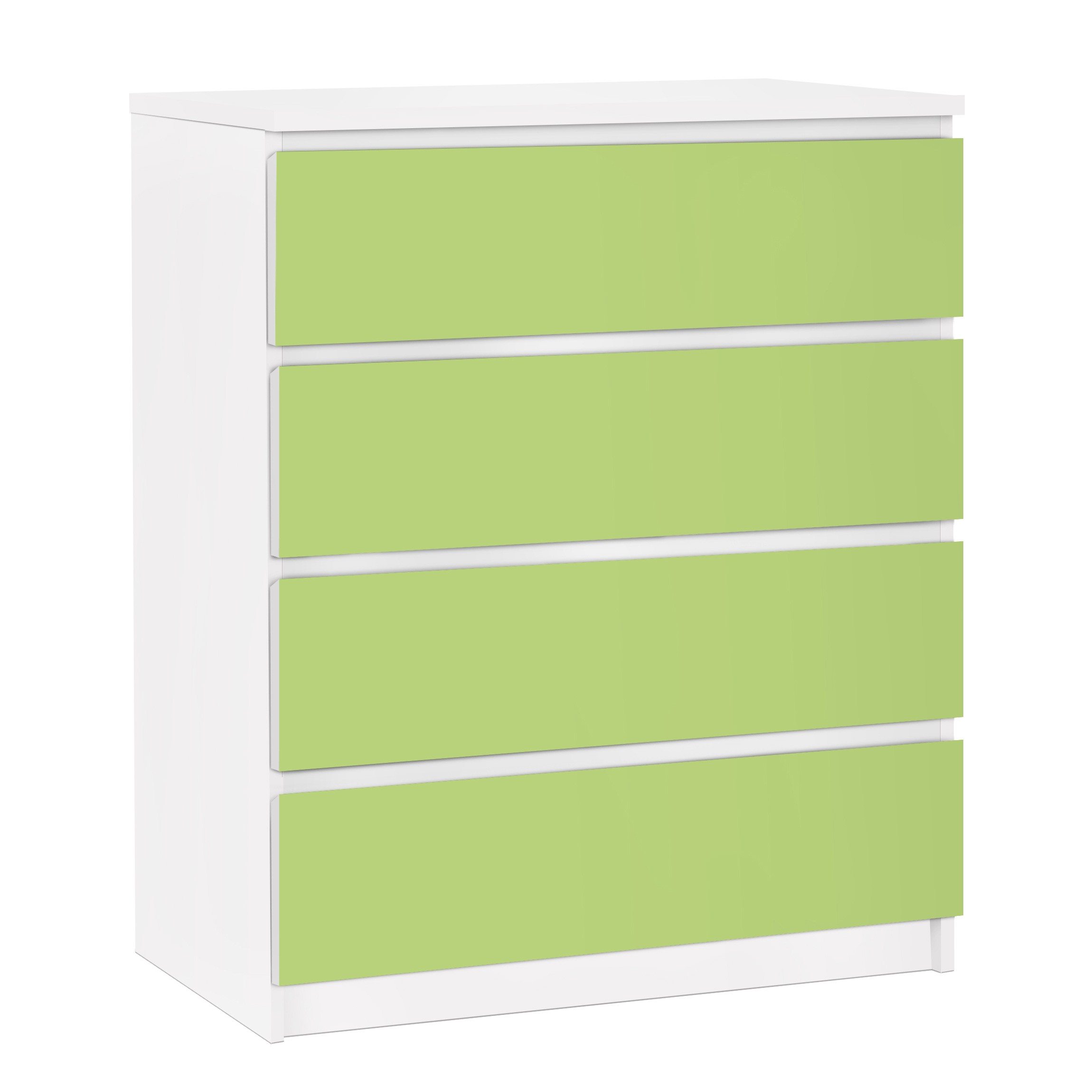 Möbelfolie für IKEA Malm Kommode 4 Schubladen Colour Spring Green