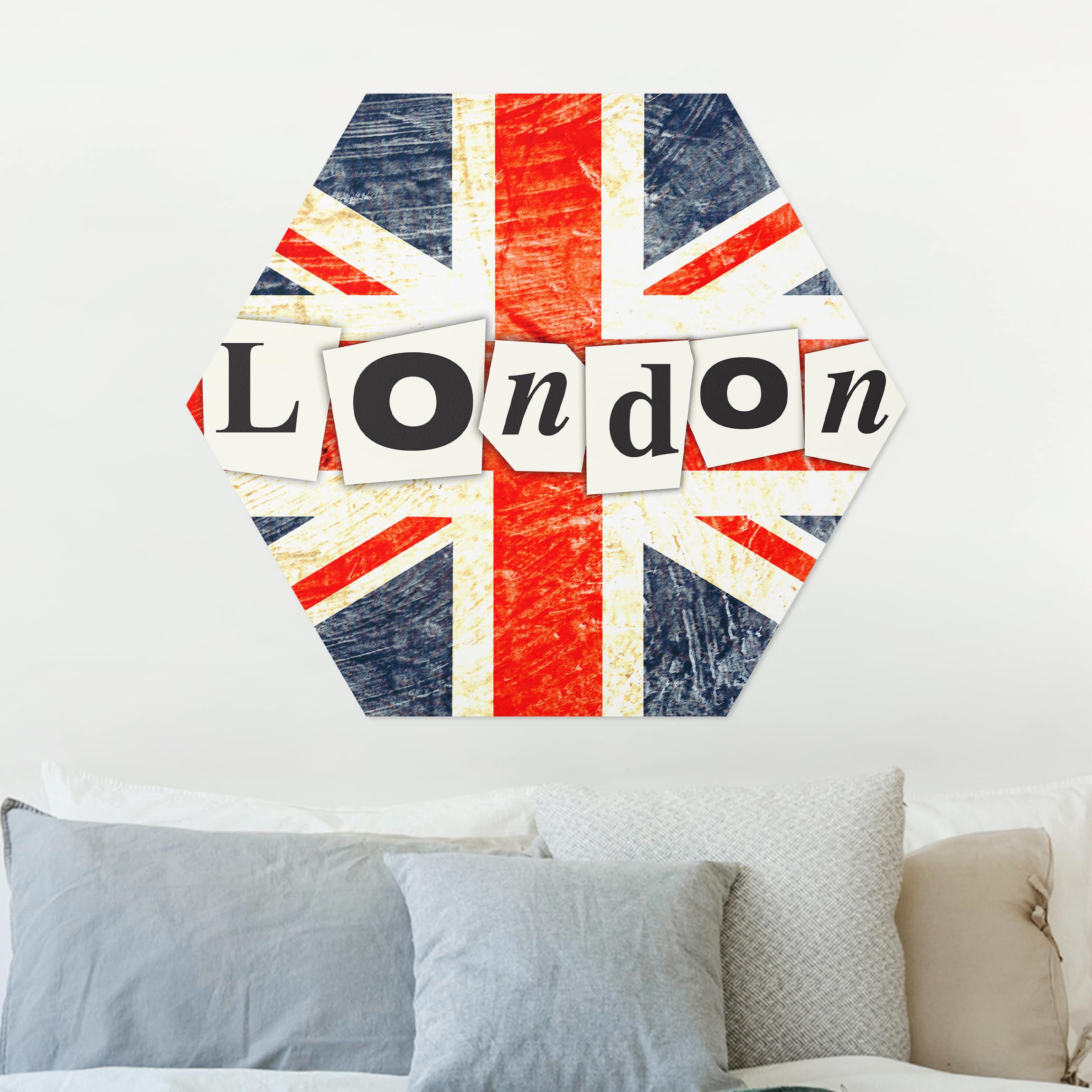 Hexagon-Alu-Dibond Bild Yeah London