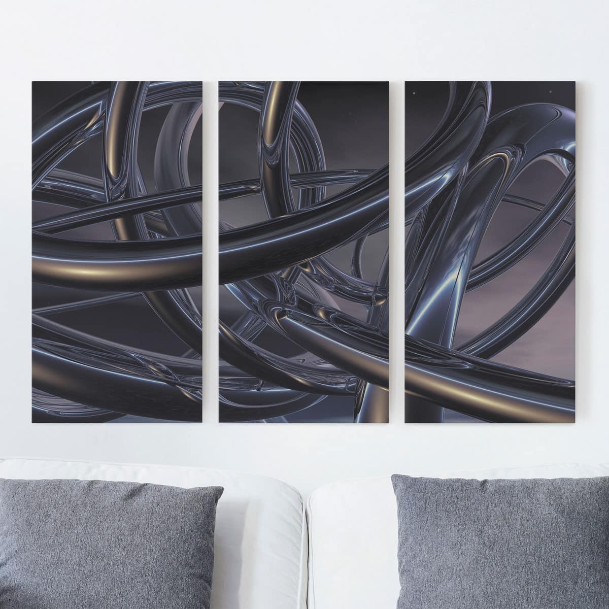 3-teiliges Leinwandbild Abstrakt Space Stitch