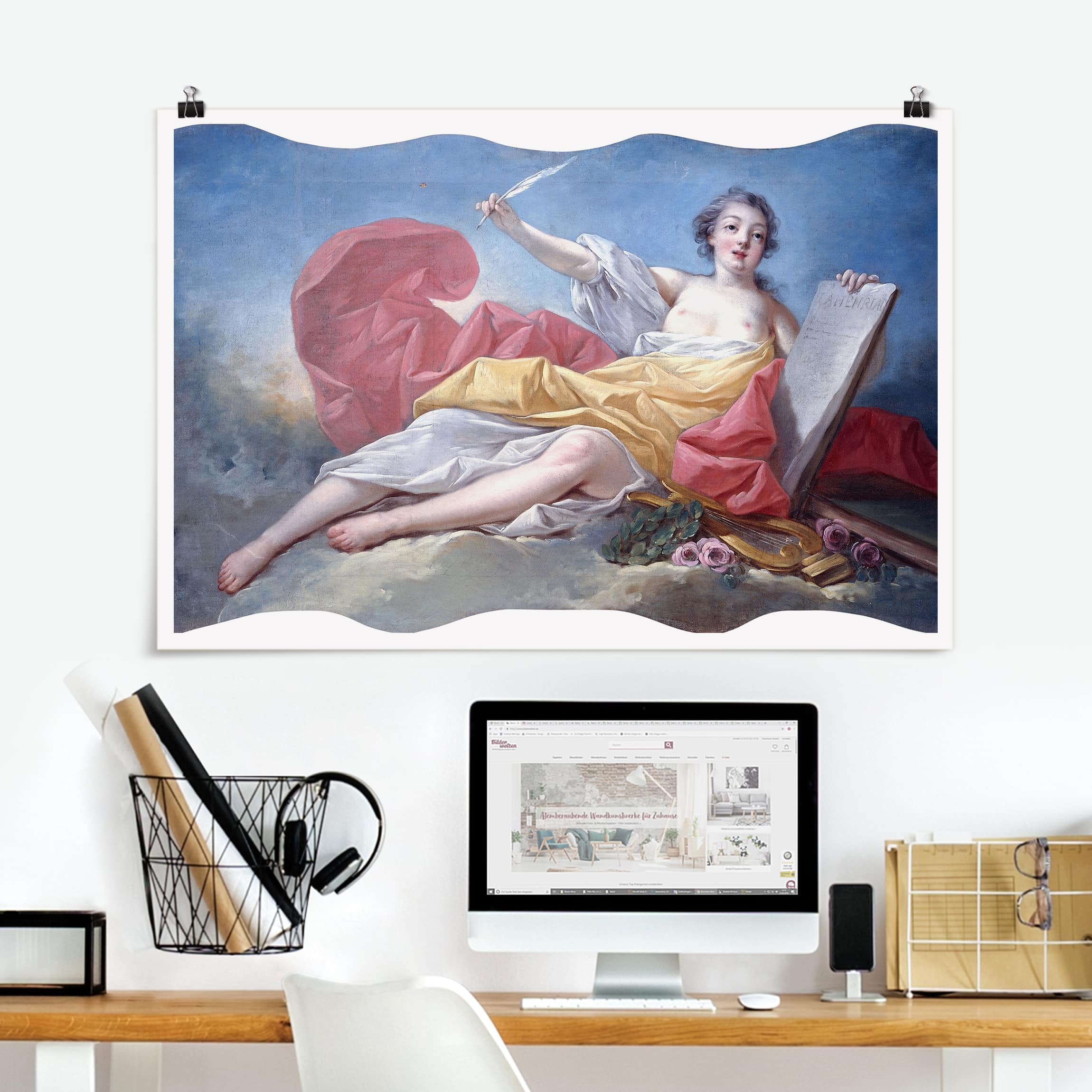 Poster Jean Honoré Fragonard - Personifikation der Literatur