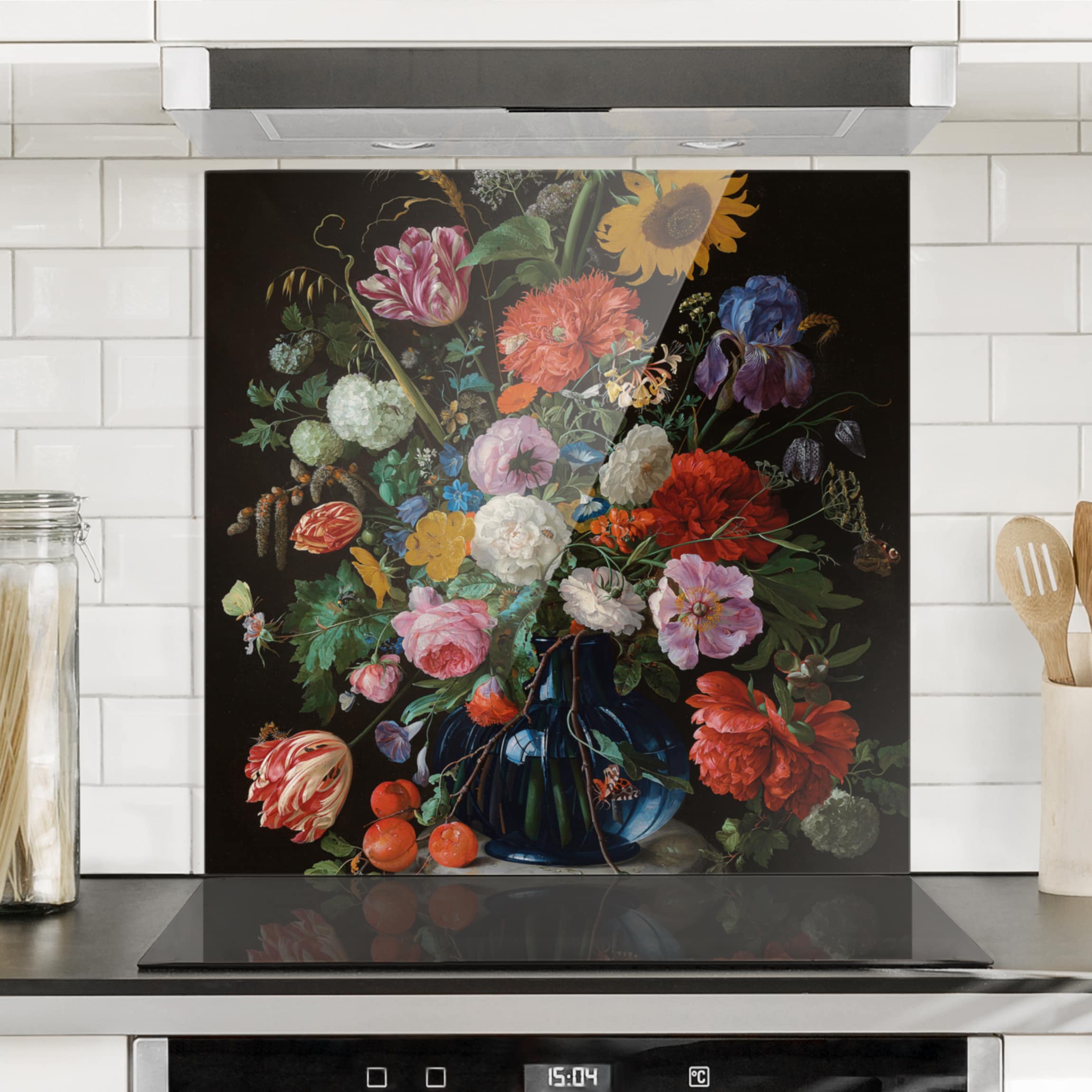 Spritzschutz Jan Davidsz de Heem - Glasvase mit Blumen