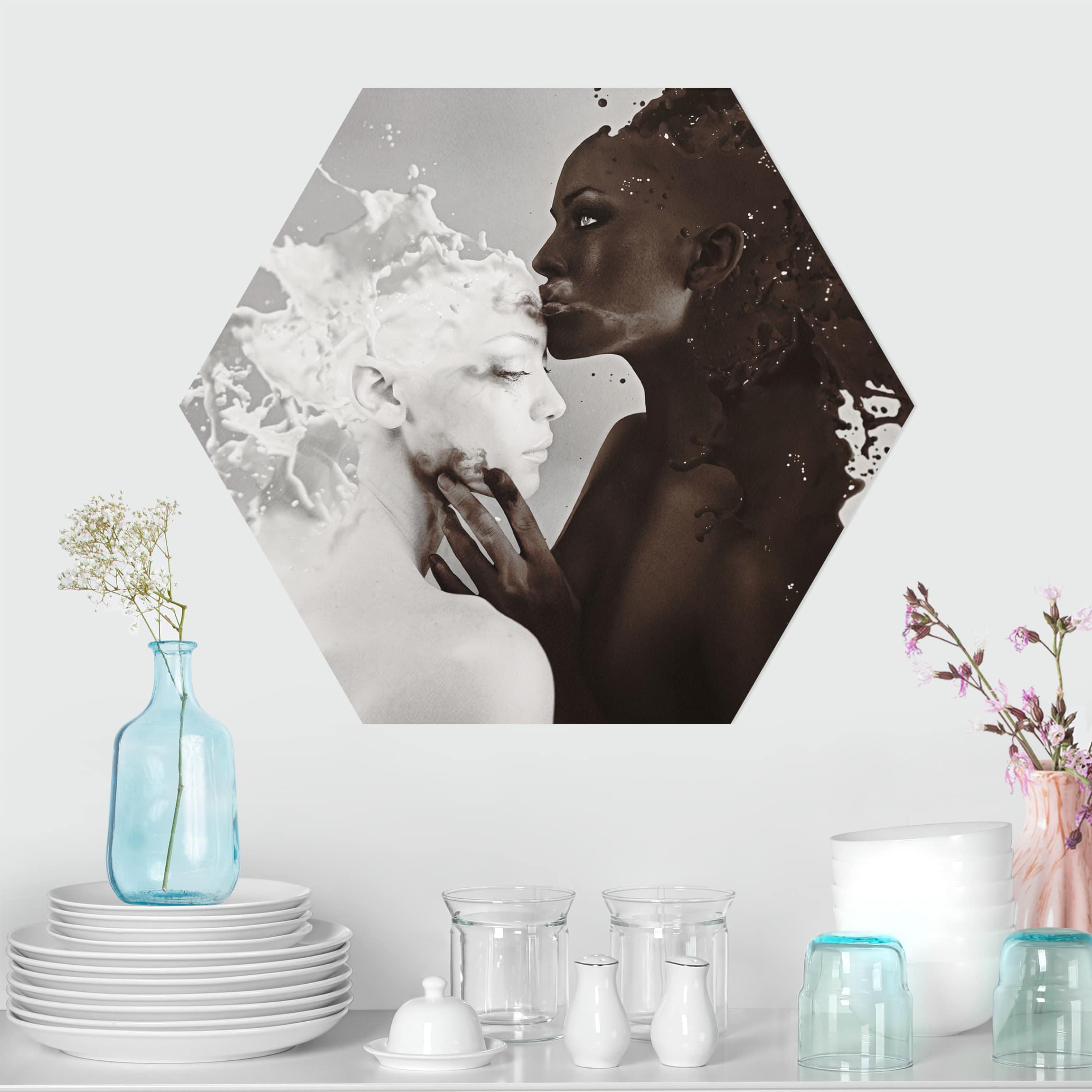 Hexagon-Forexbild Milch & Kaffee Kuss