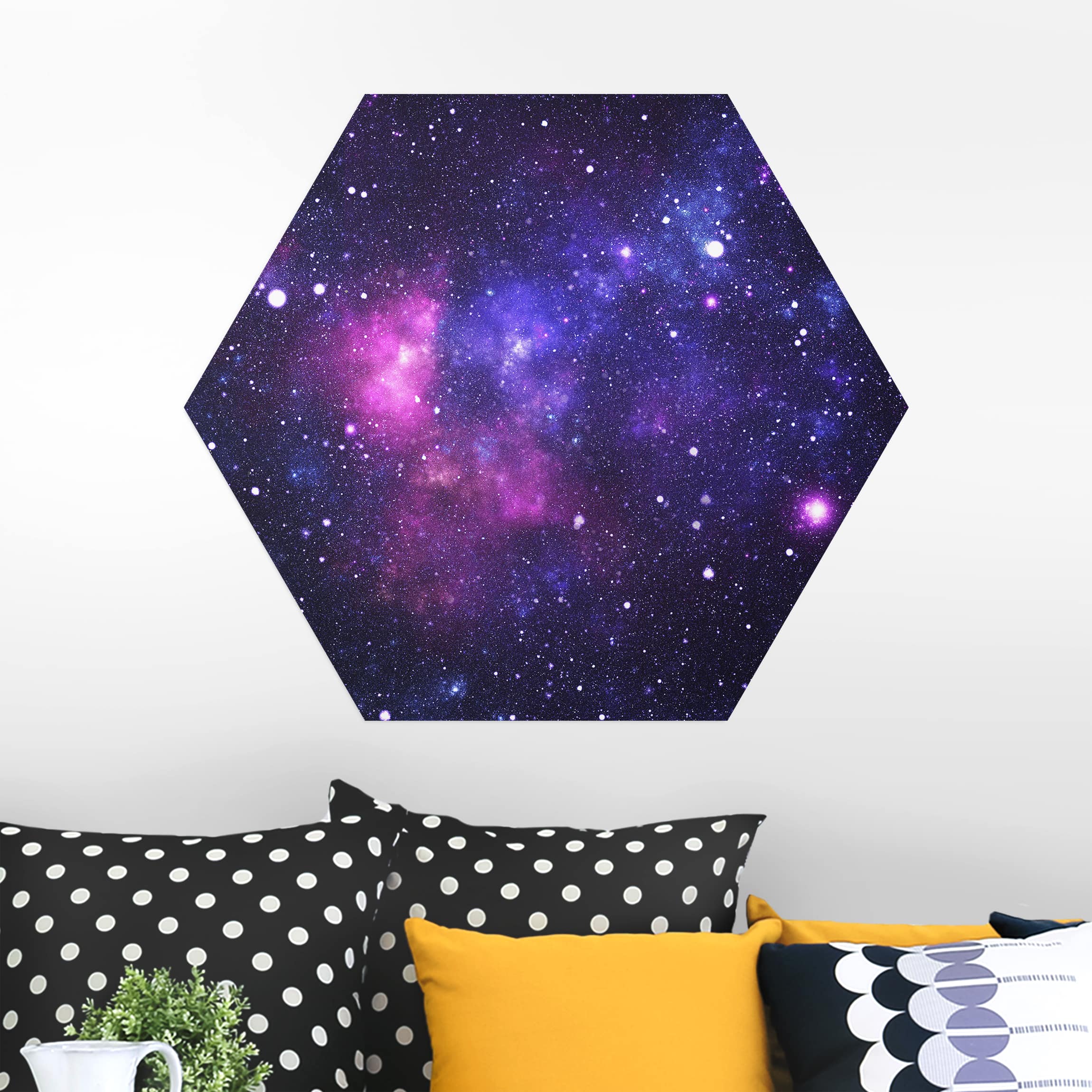 Hexagon-Alu-Dibond Bild Galaxie