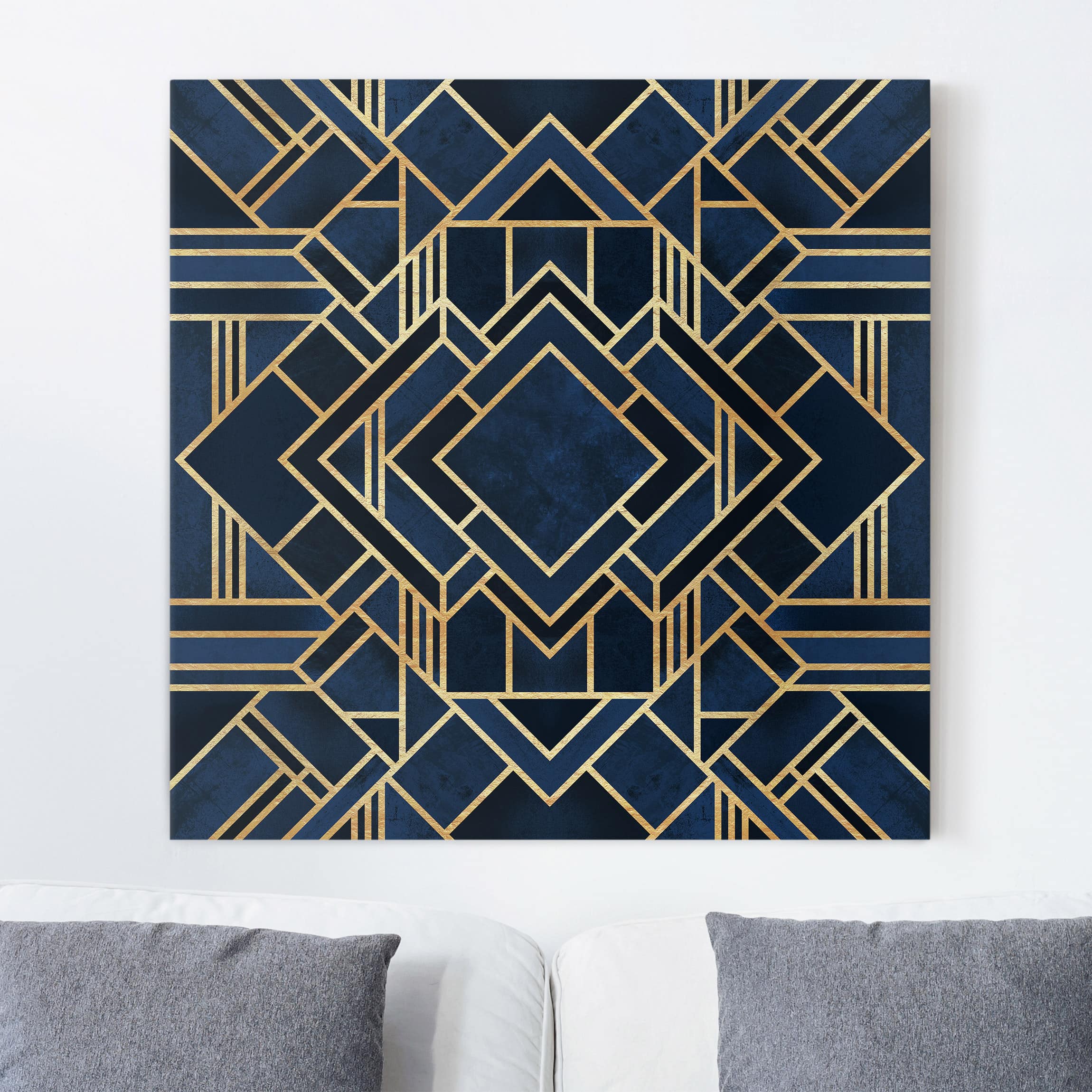 Leinwandbild - Quadrat Art Deco Gold