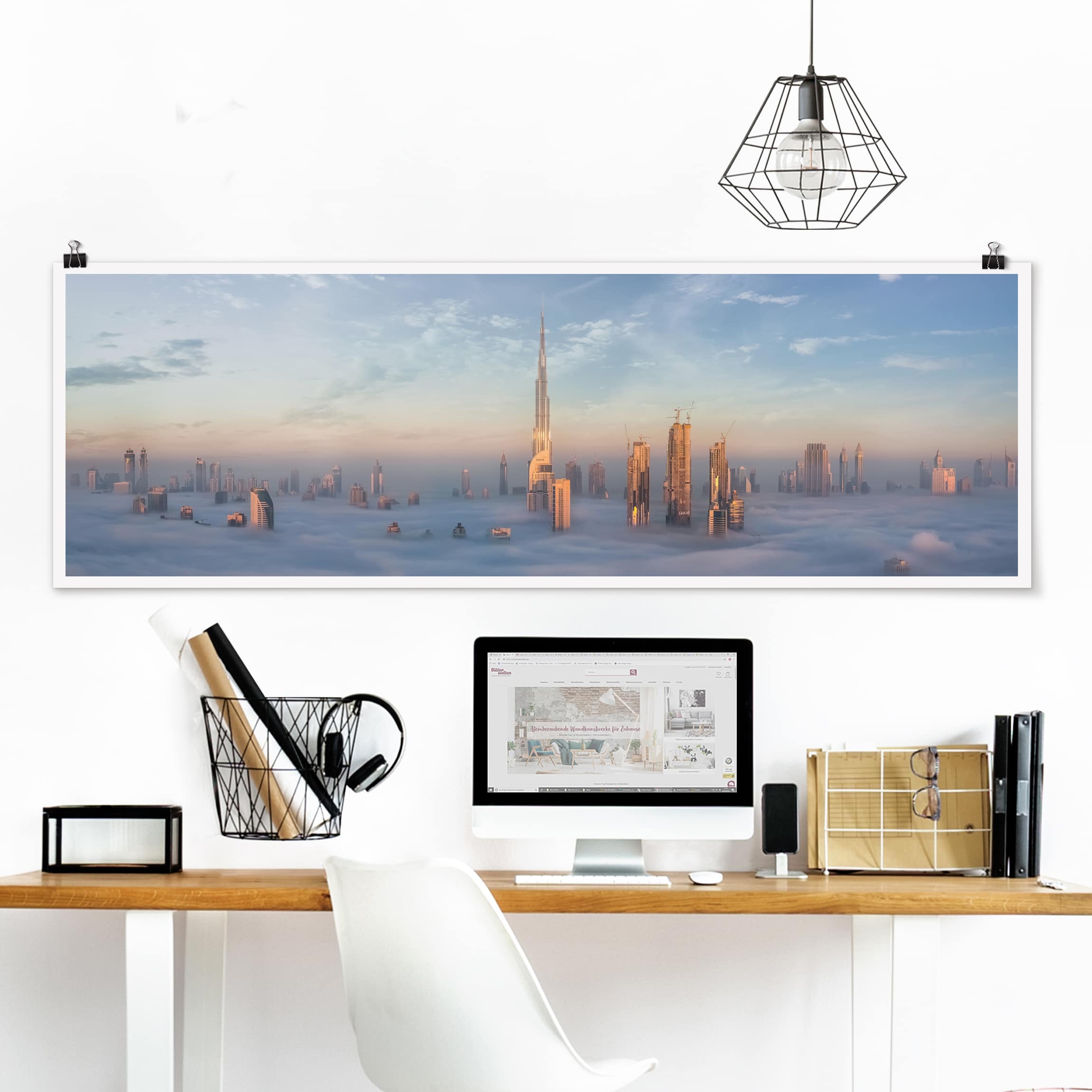 Panorama Poster Dubai über den Wolken