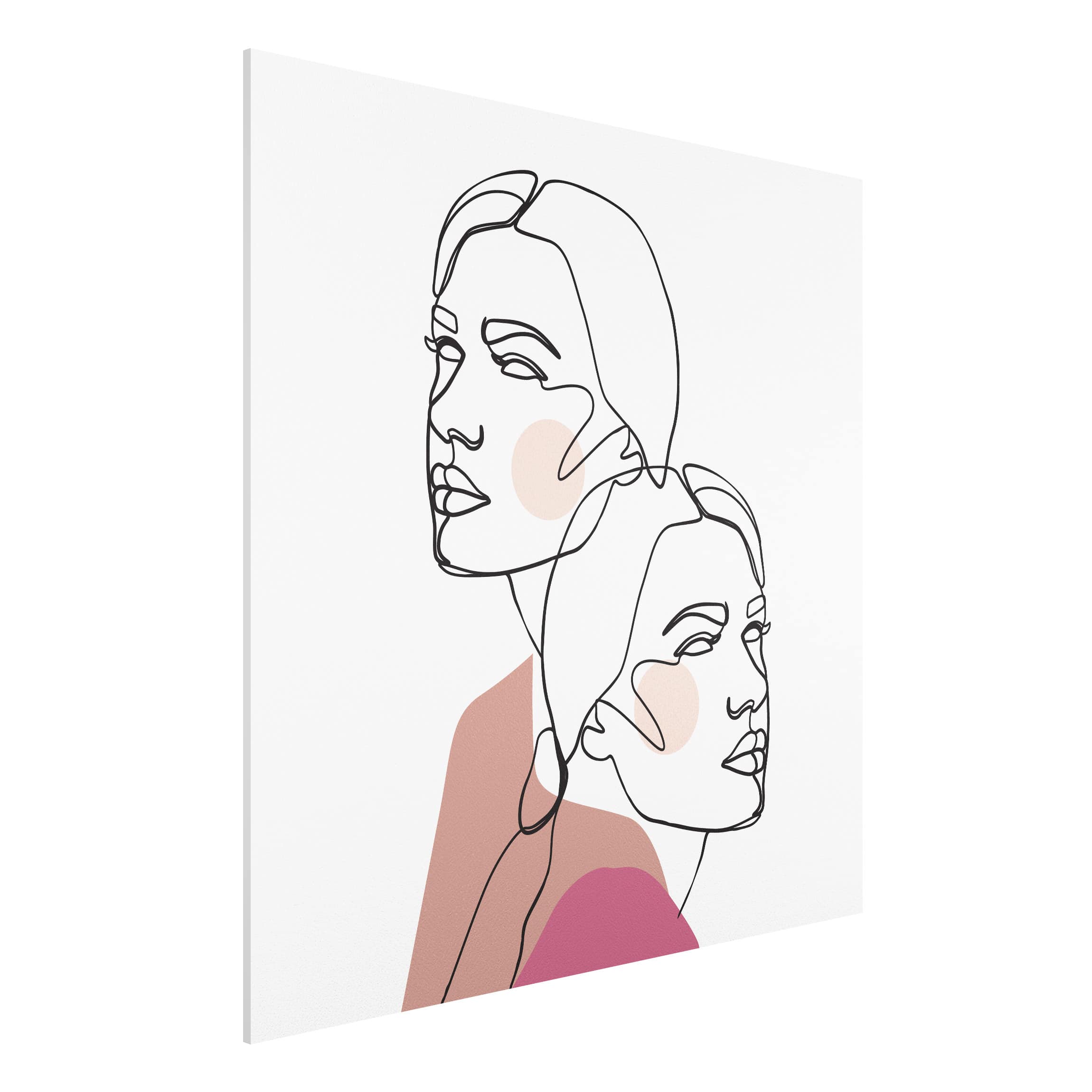 Forexbild - Quadrat Line Art Frauen Portrait Wangen Rosa