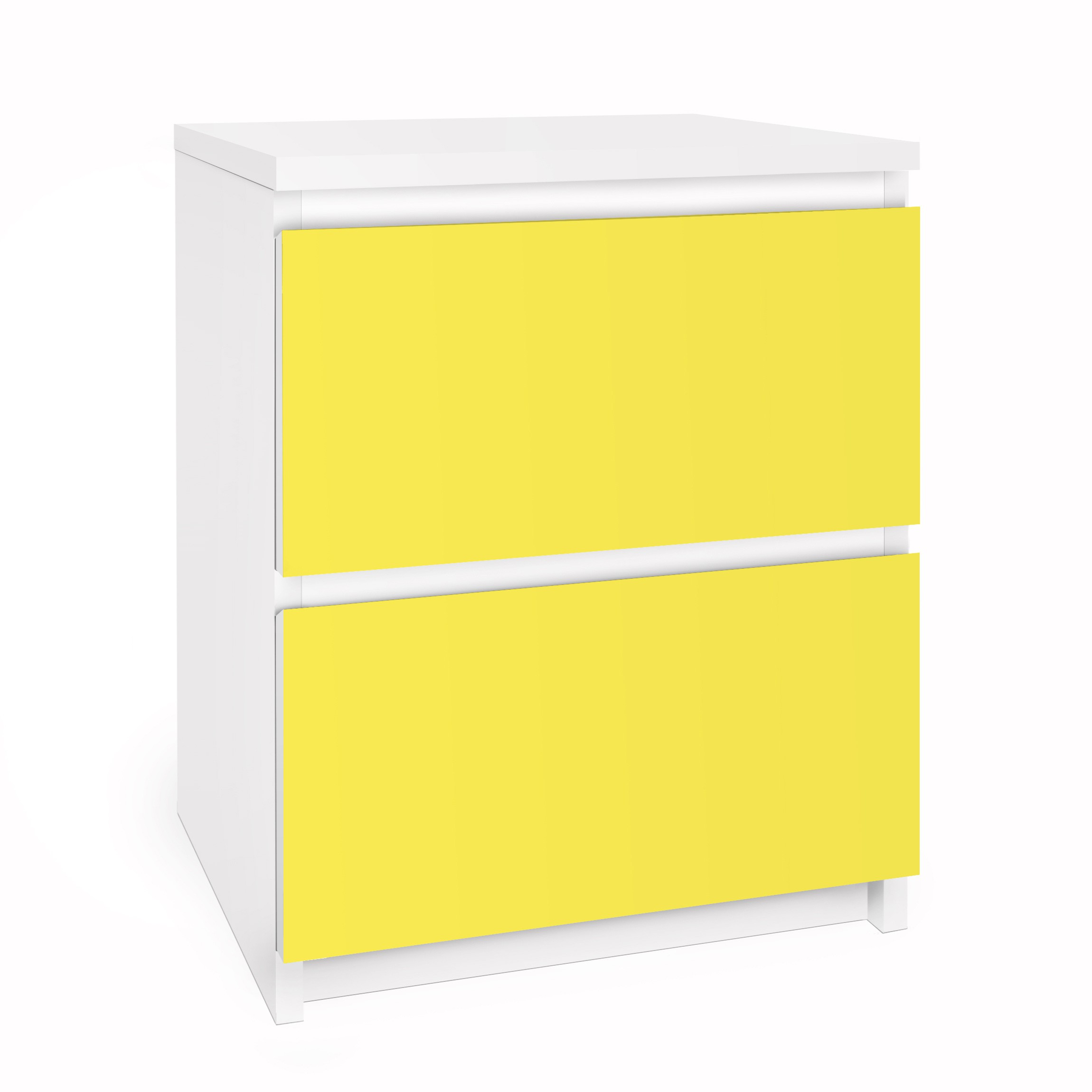 Möbelfolie für IKEA Malm Kommode 2 Schubladen Colour Lemon Yellow